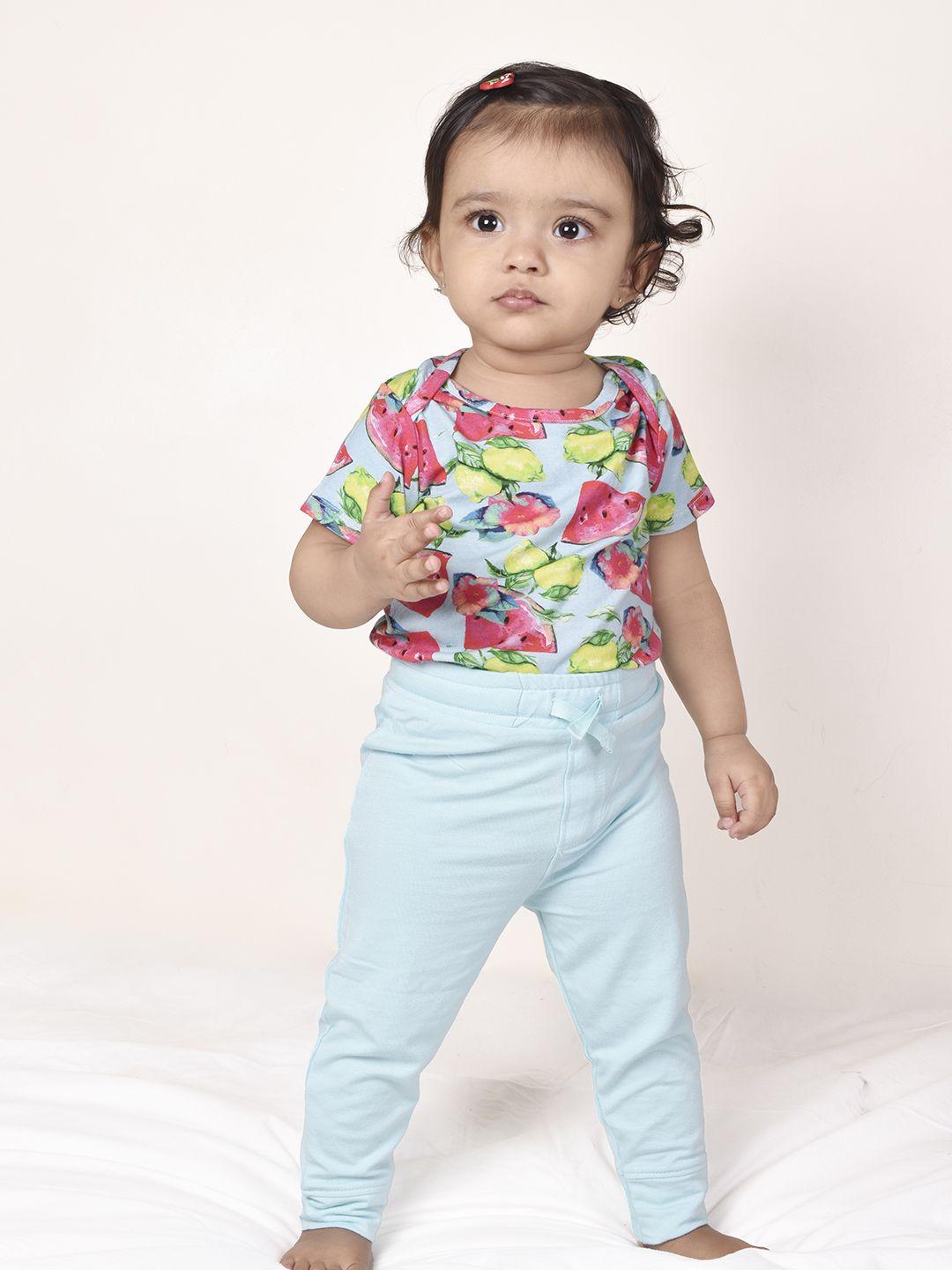 softsens kids multicoloured bamboo baby bodysuit & bottom