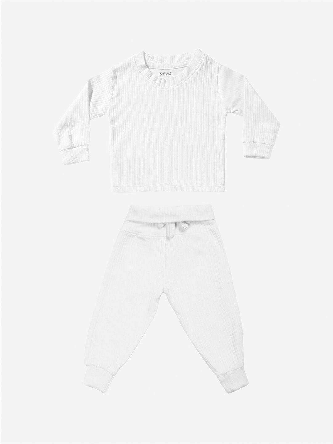 softsens kids white t-shirt with pyjamas