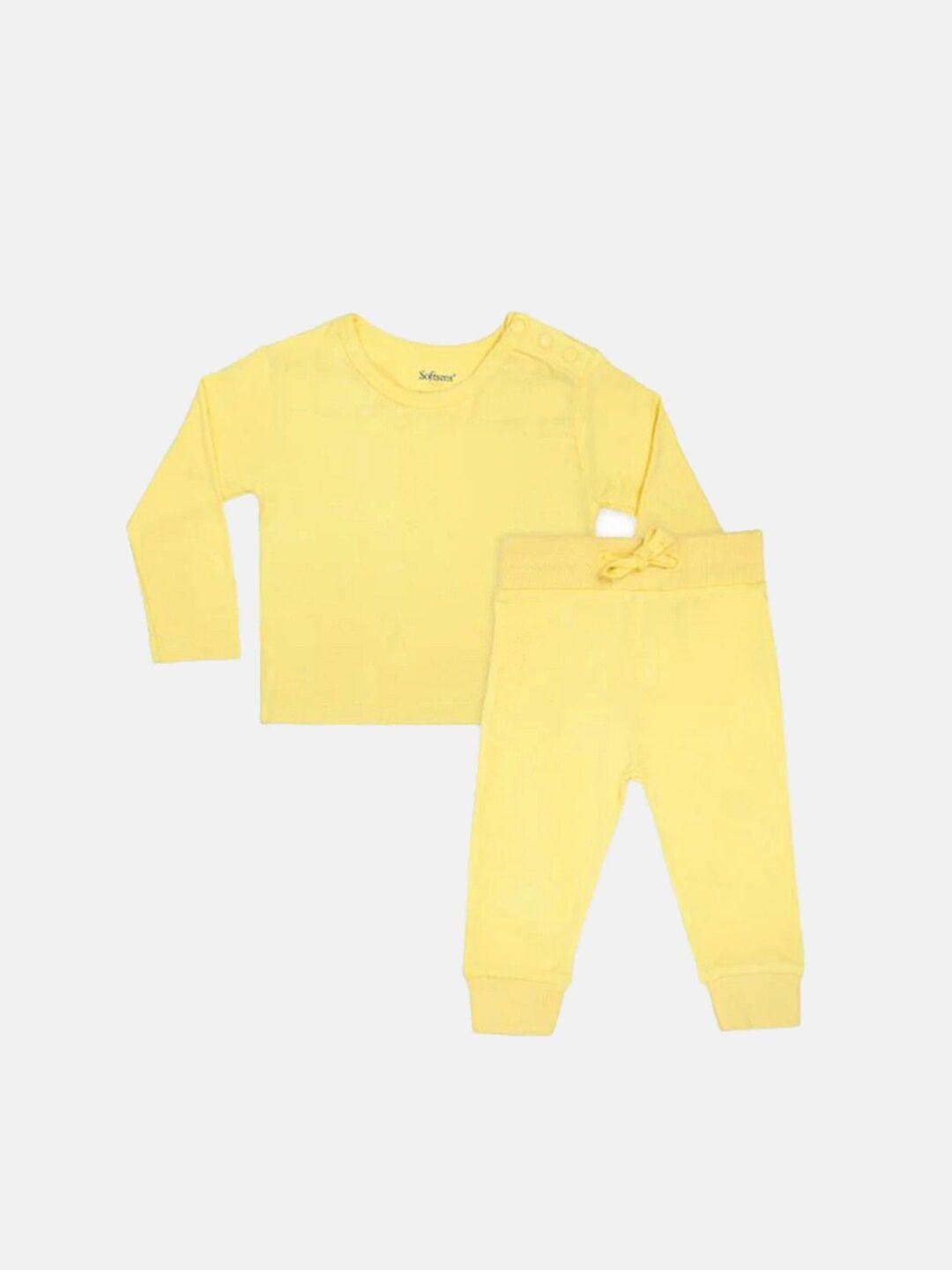 softsens unisex kids yellow t-shirt with trousers