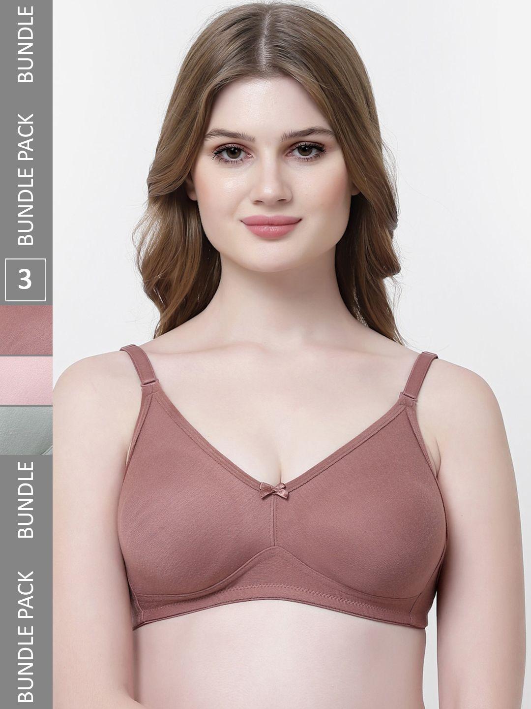 softskin pack of 3 medium coverage non padded everyday backless bra with all day comfort