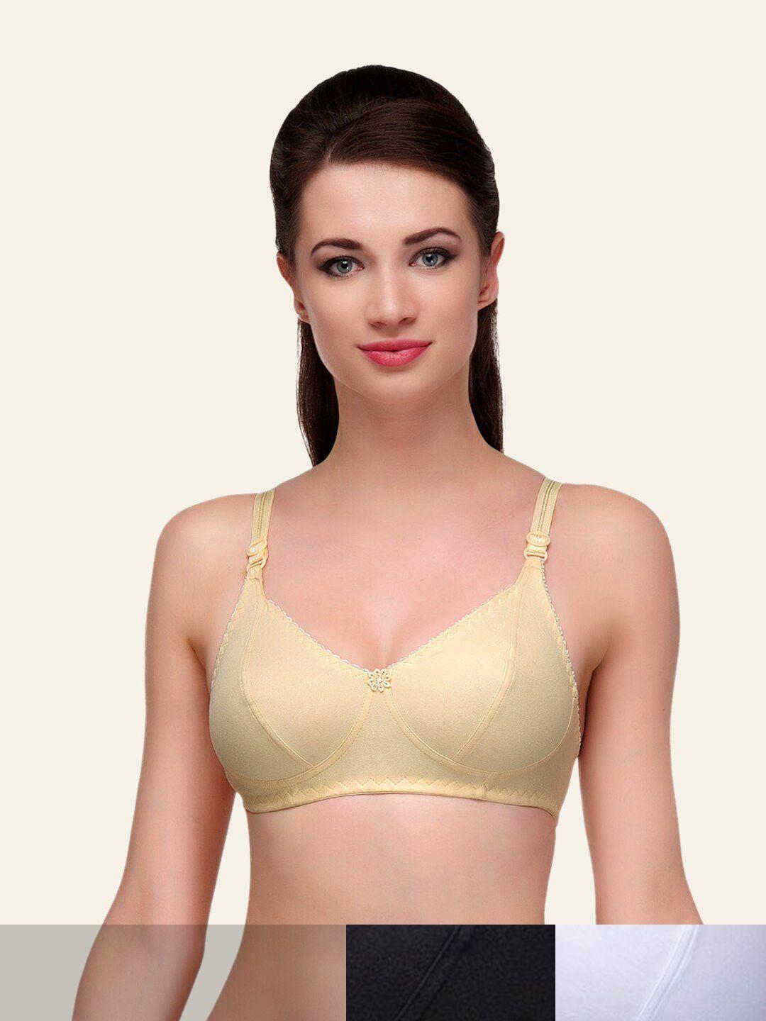 softskin pack of 3 non padded full coverage bra