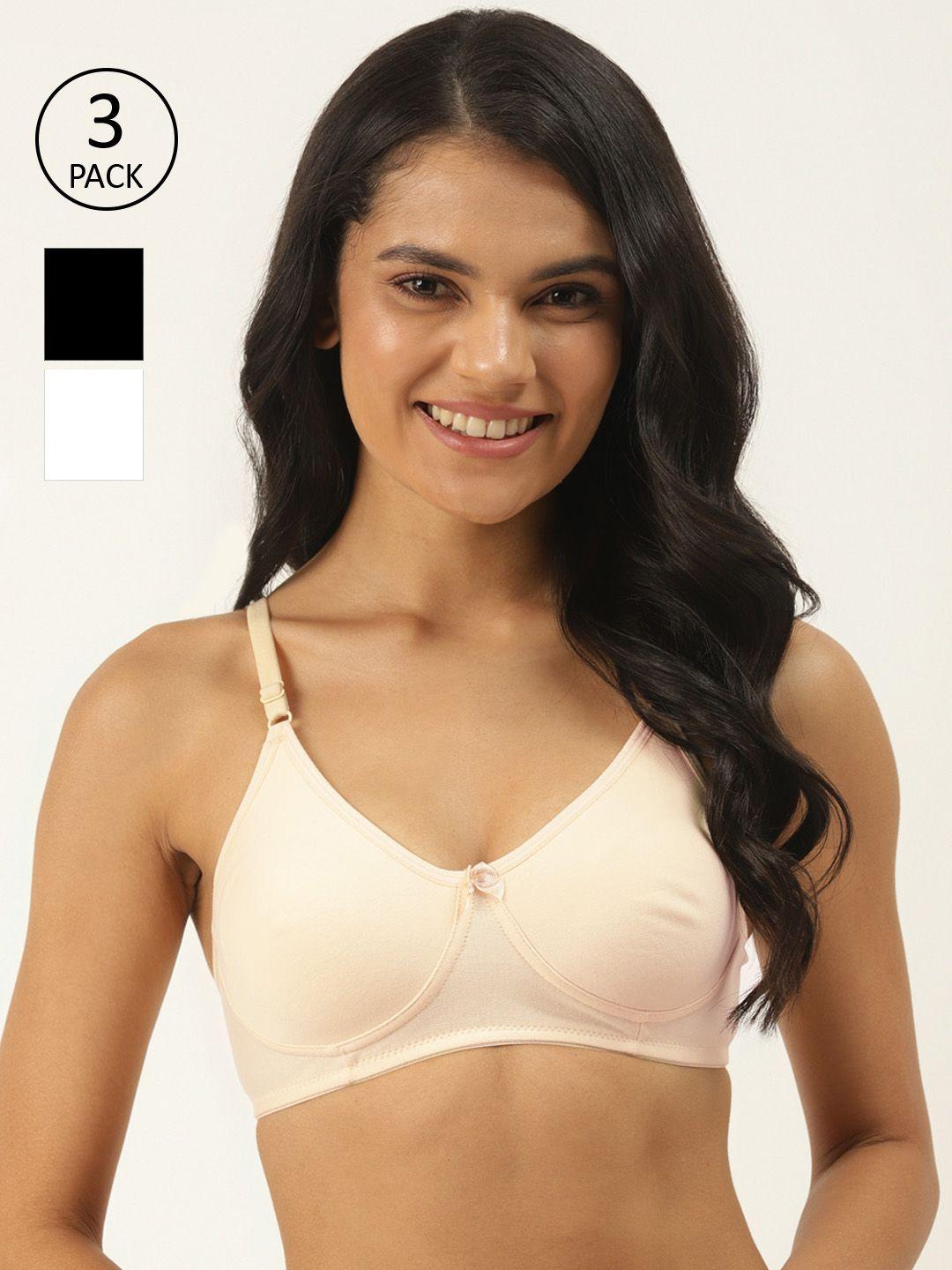 softskin pack of 3 solid non-wired non padded t-shirt bras wsb_30b_3