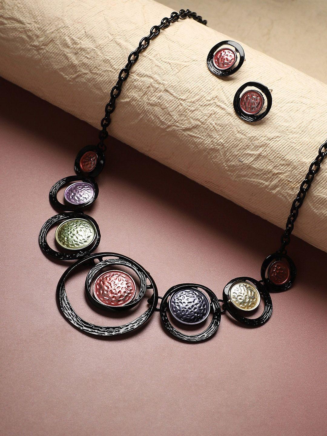 sohi dented circular jewellery set