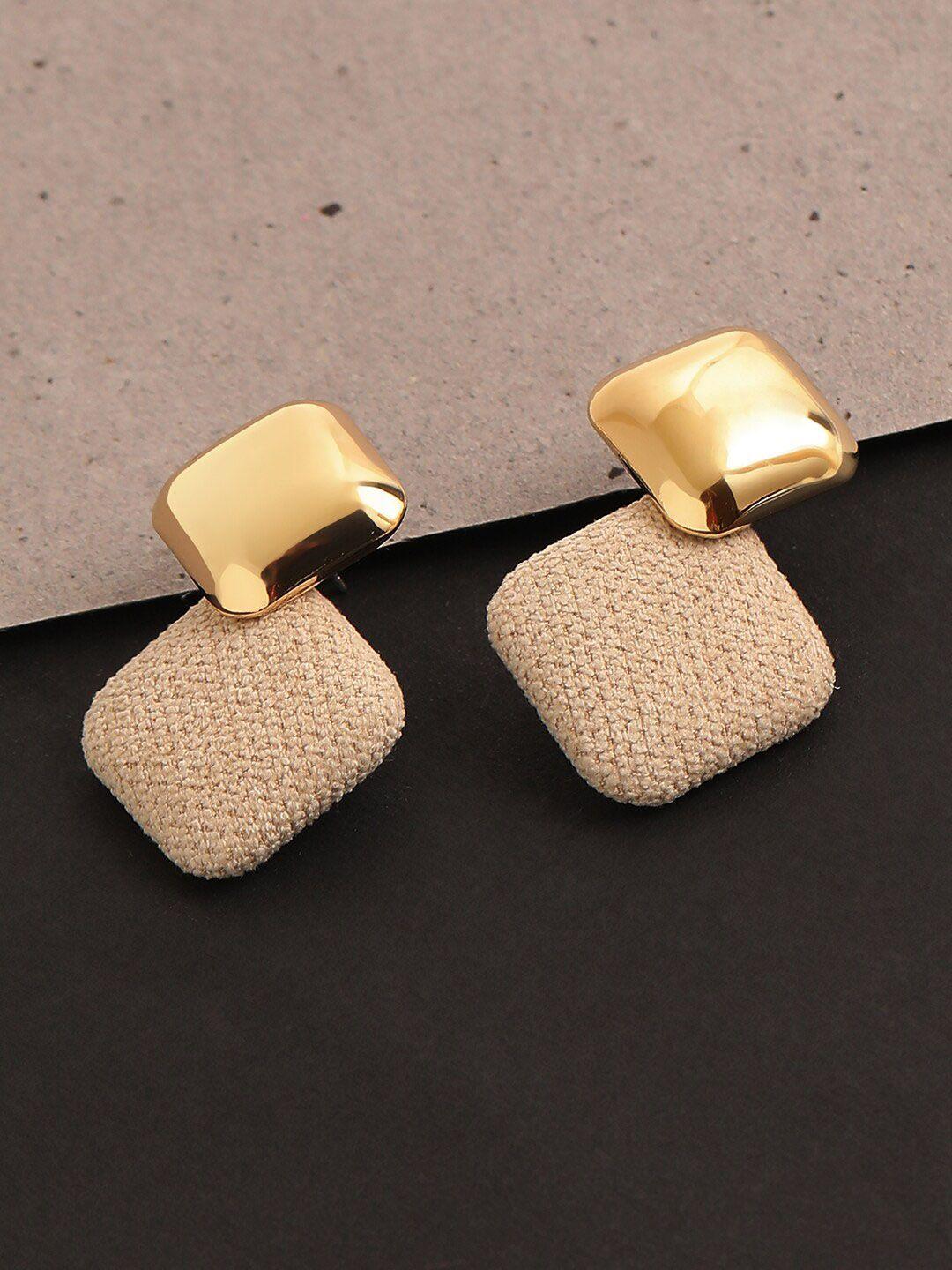 sohi gold plated contemporary drop earrings