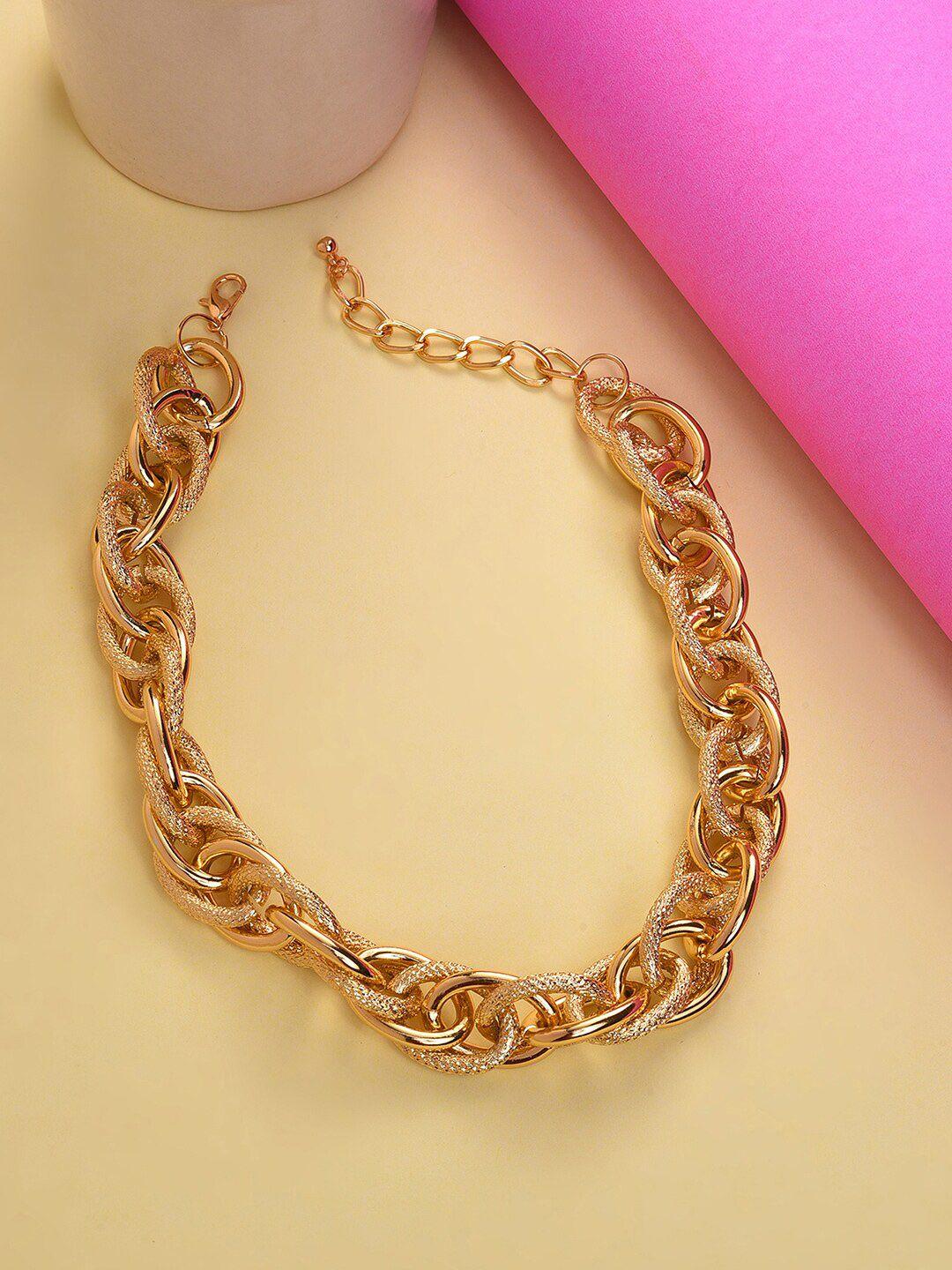 sohi gold plated minimal alloy chain necklace