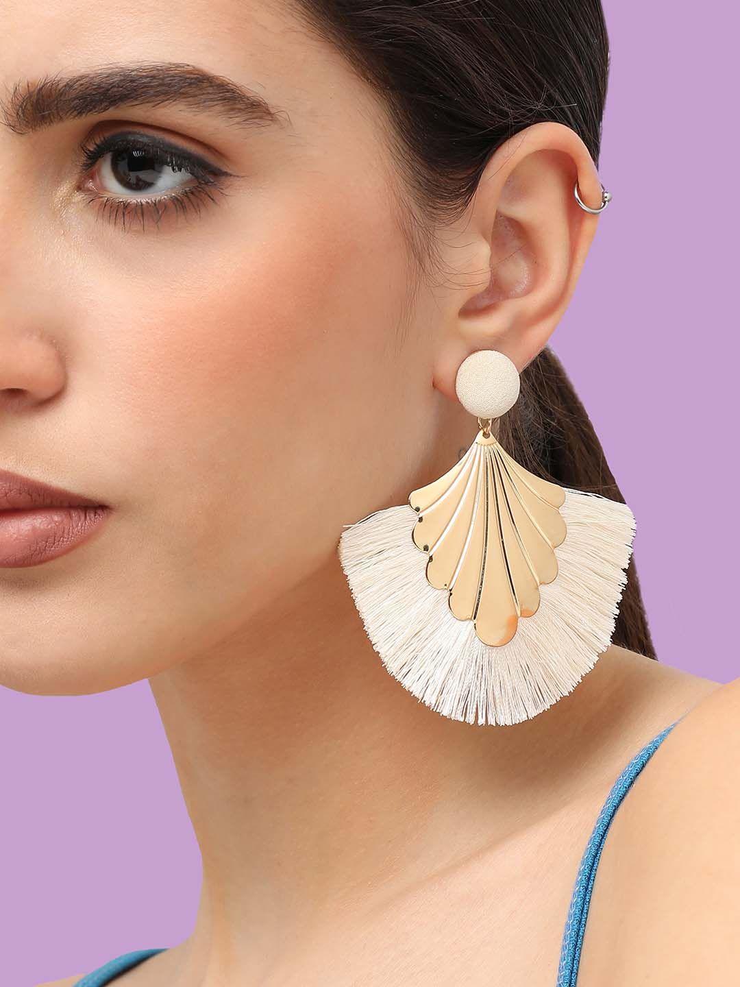 sohi gold-plated contemporary drop earrings