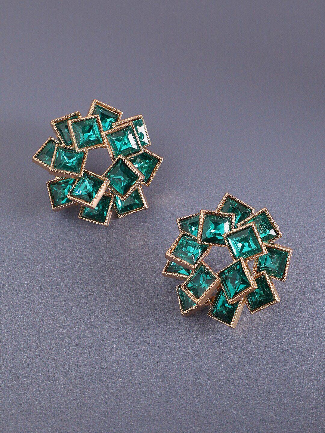 sohi gold-plated contemporary studs earrings