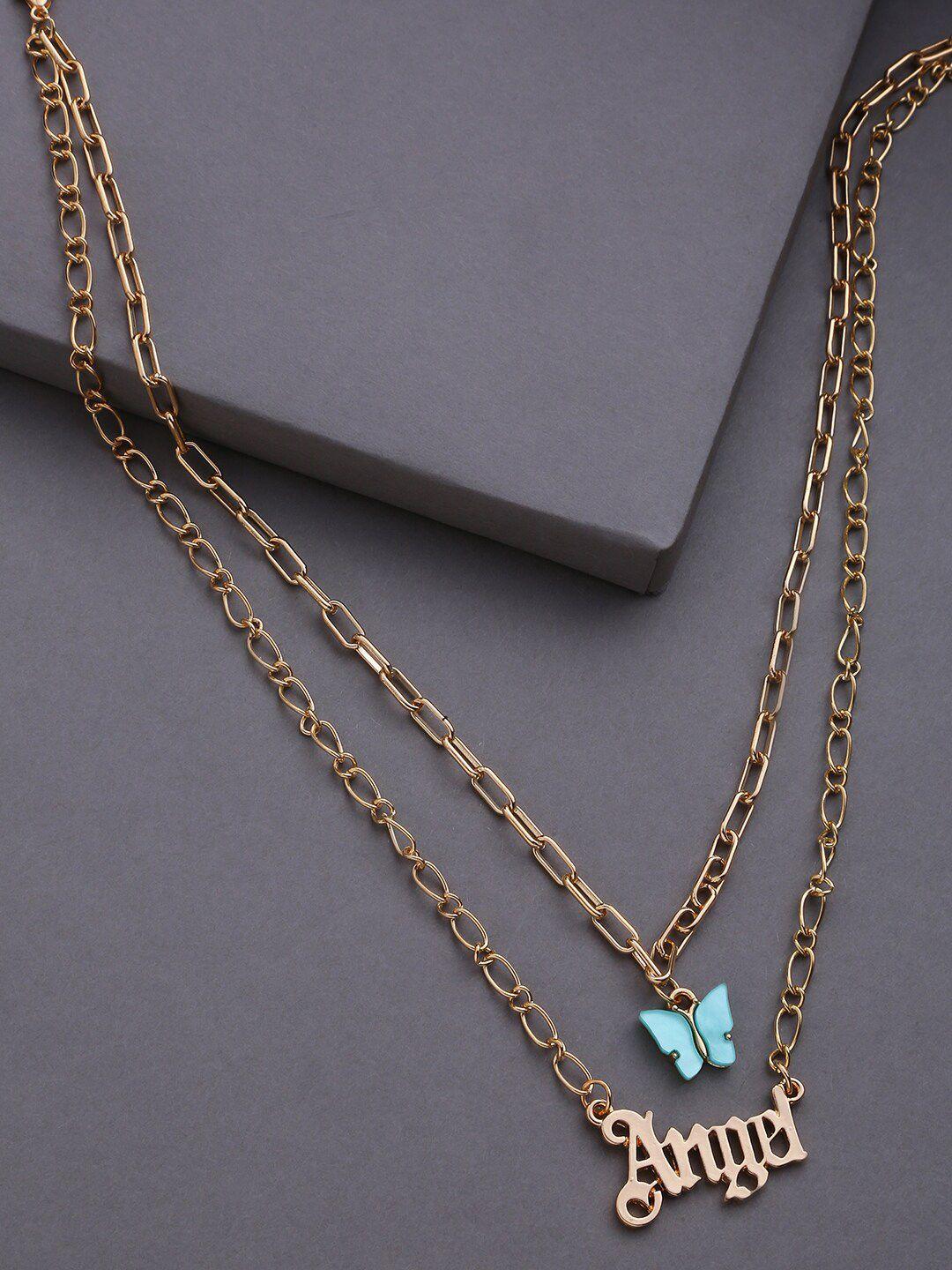 sohi gold-toned & blue gold-plated chain