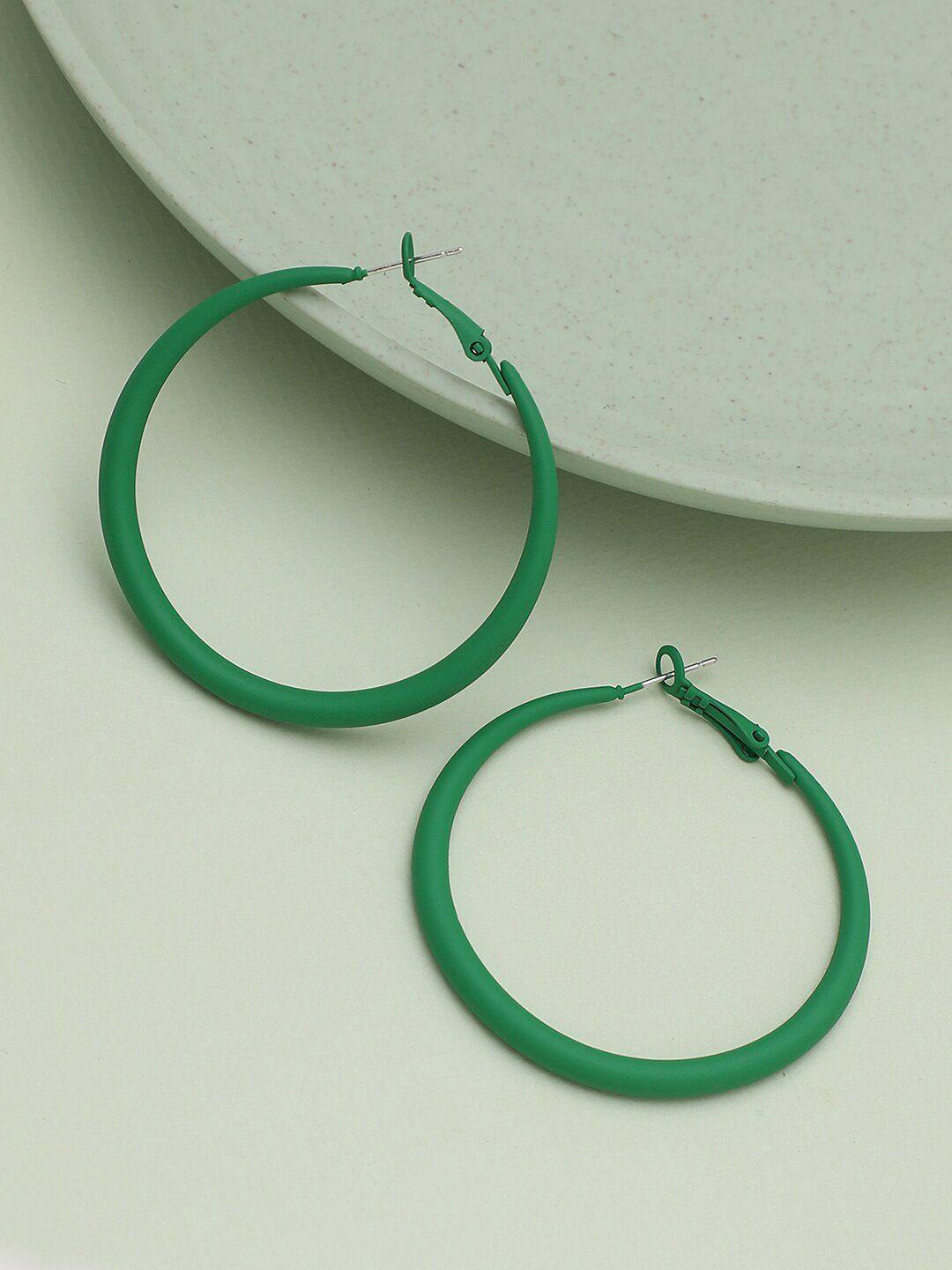 sohi silver plated circular hoop earrings