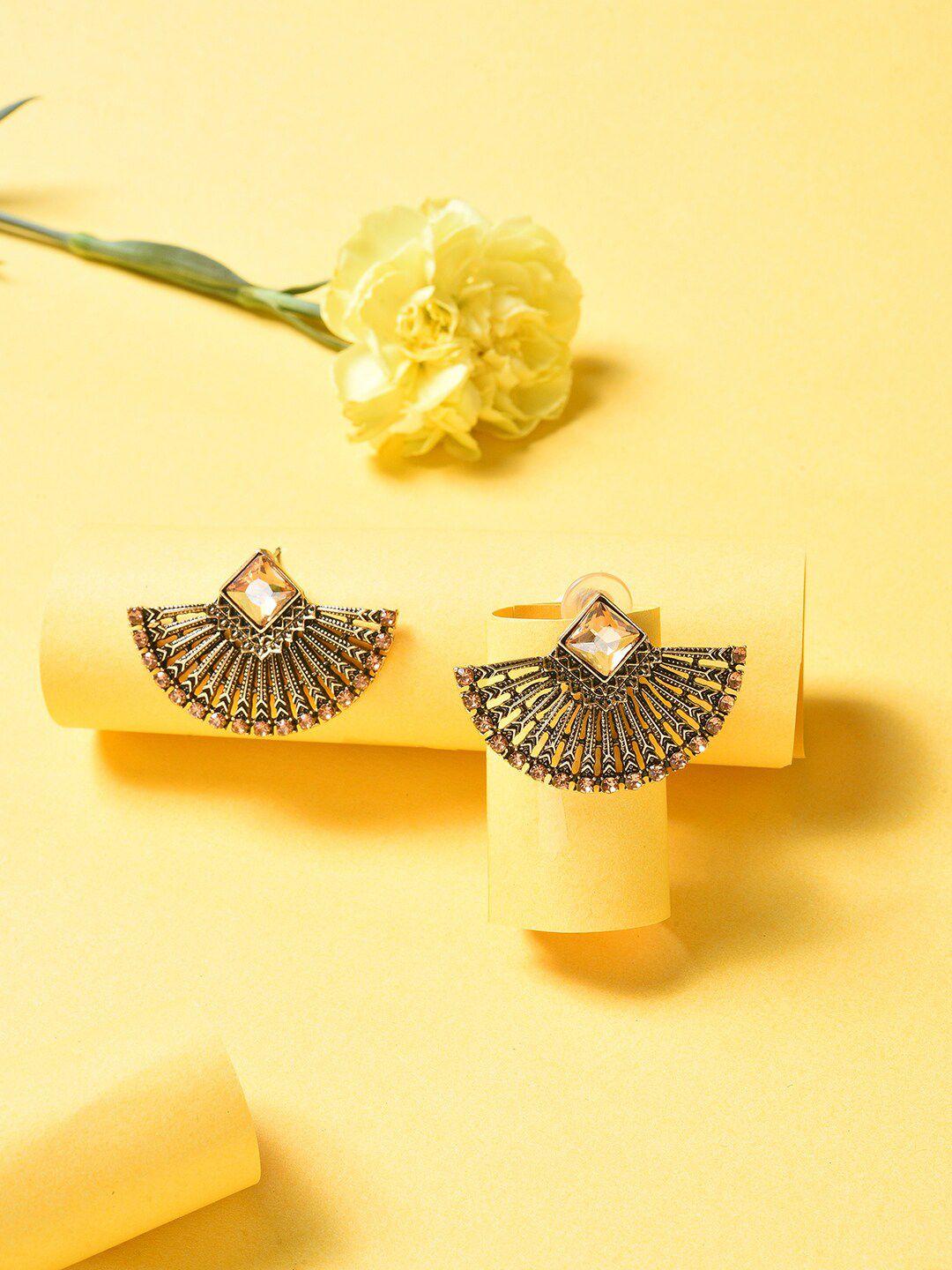 sohi women bronze-toned classic drop earrings