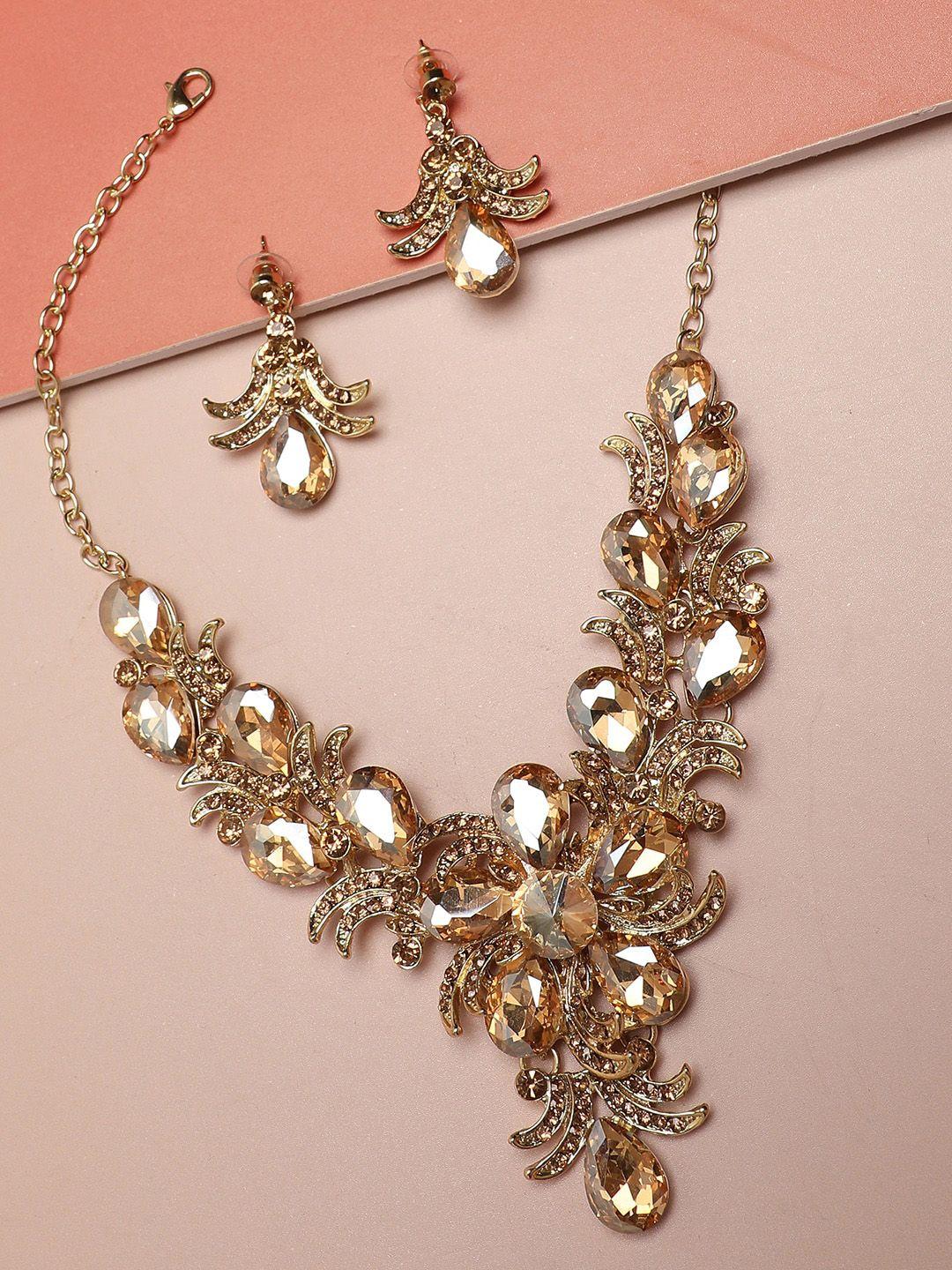 sohi women gold-plated stone-studded jewellery set
