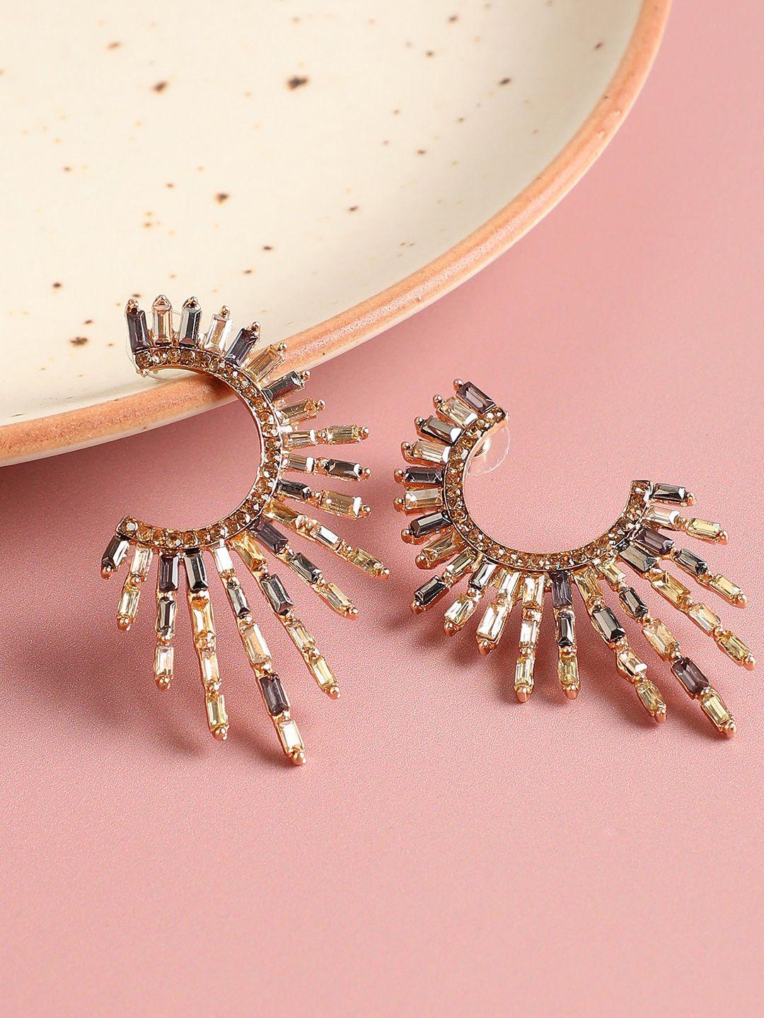 sohi women gold-toned contemporary ear cuff earrings