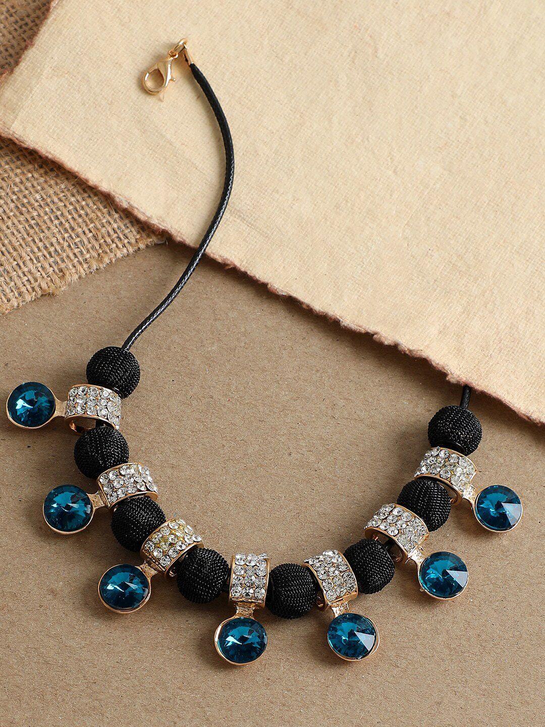 sohi black & blue gold-plated necklace