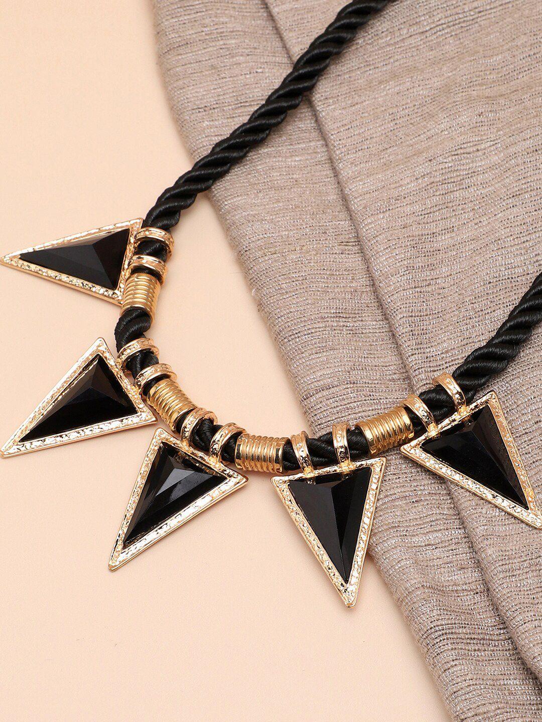 sohi black & gold-plated necklace