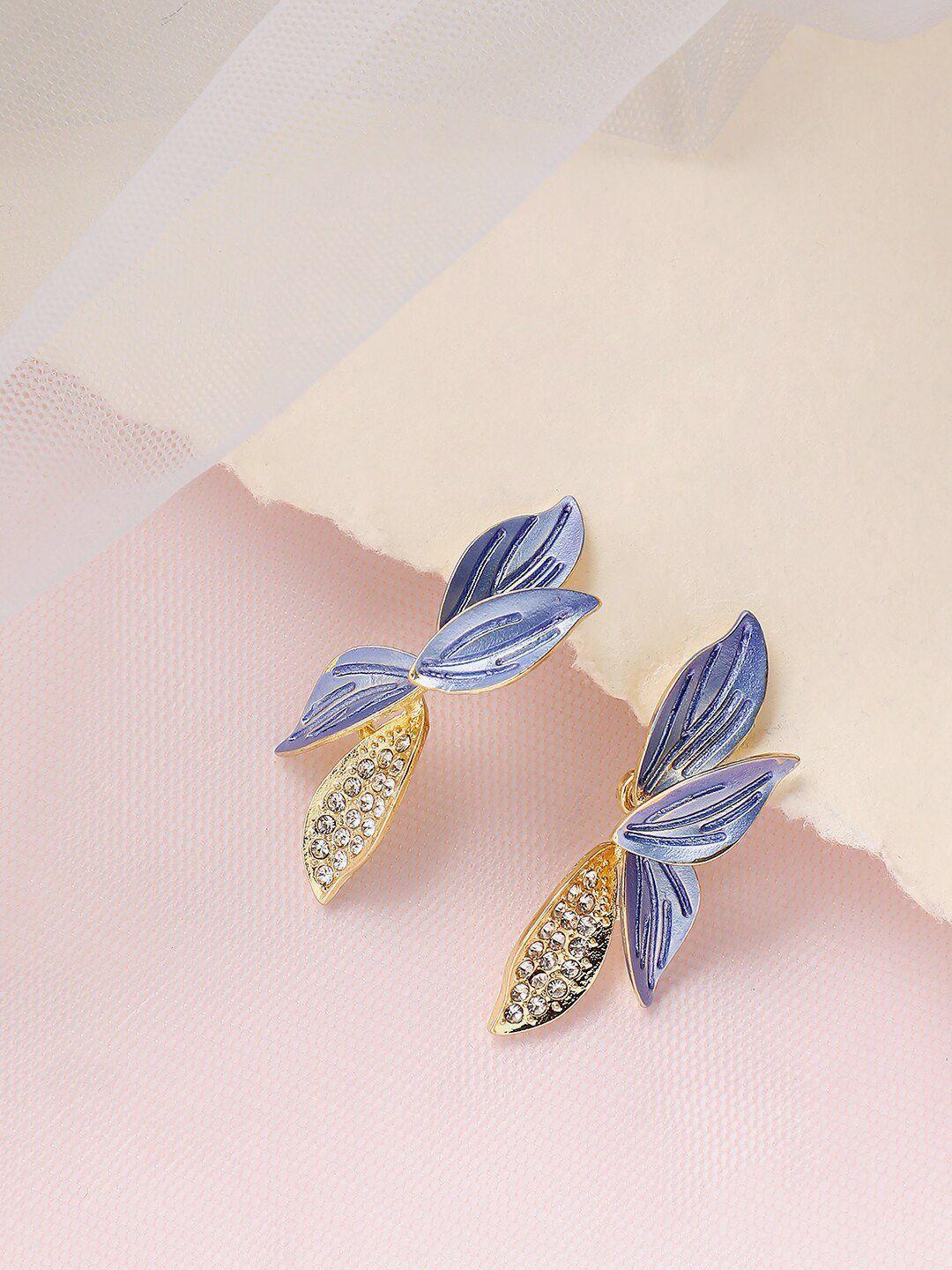 sohi blue contemporary drop earrings