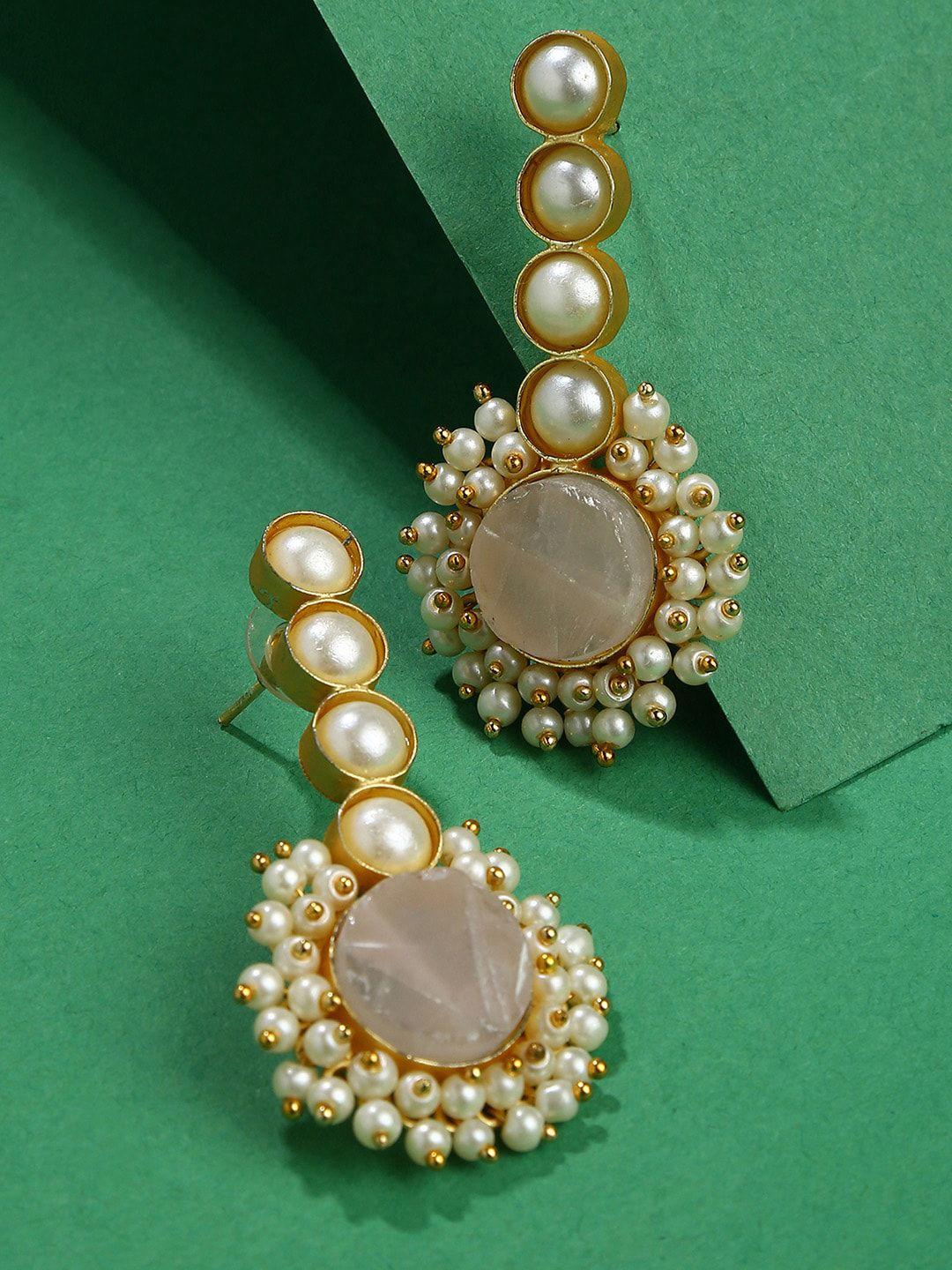 sohi gold plated contemporary drop earrings