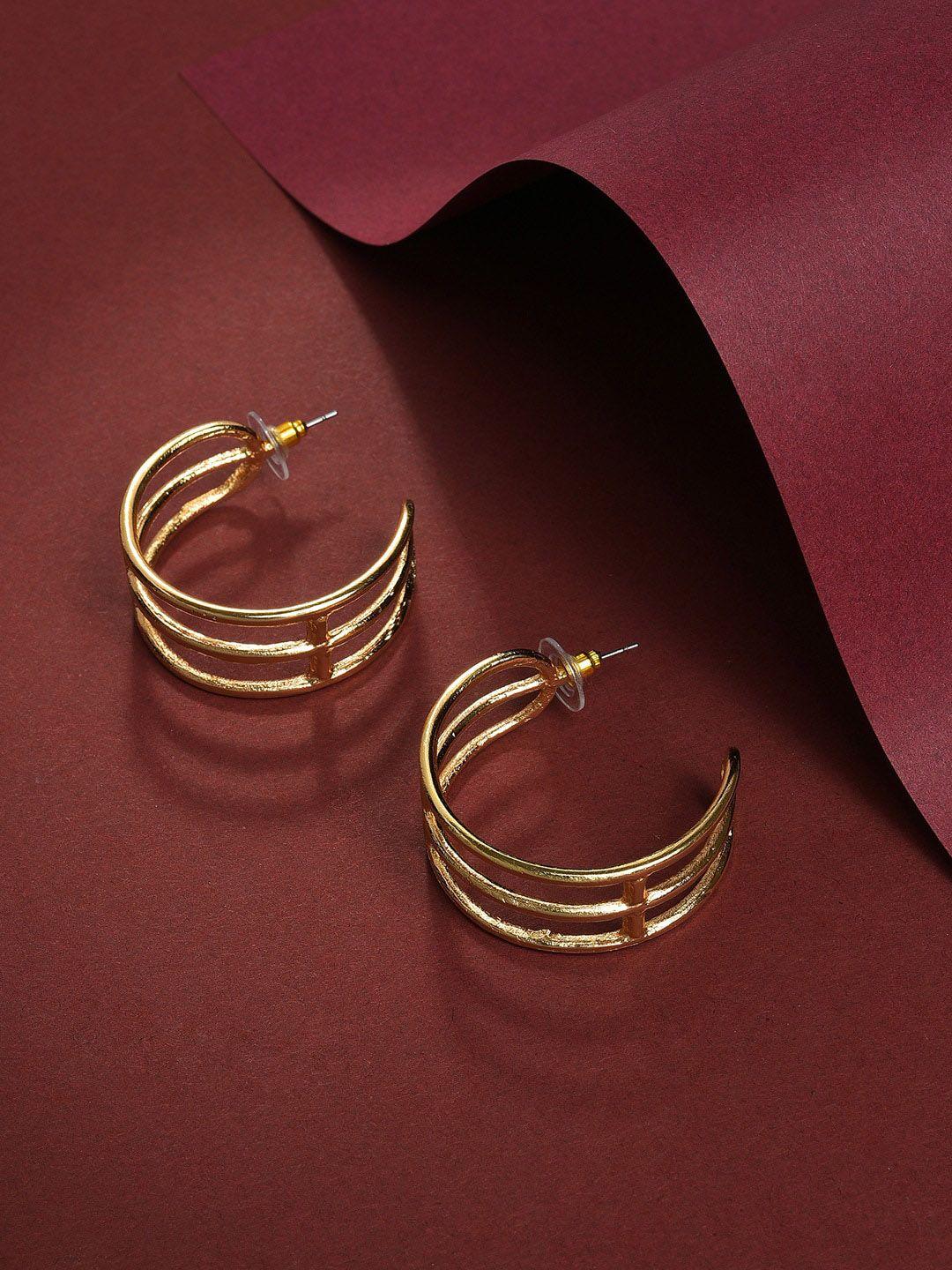 sohi gold plated contemporary half hoop earrings