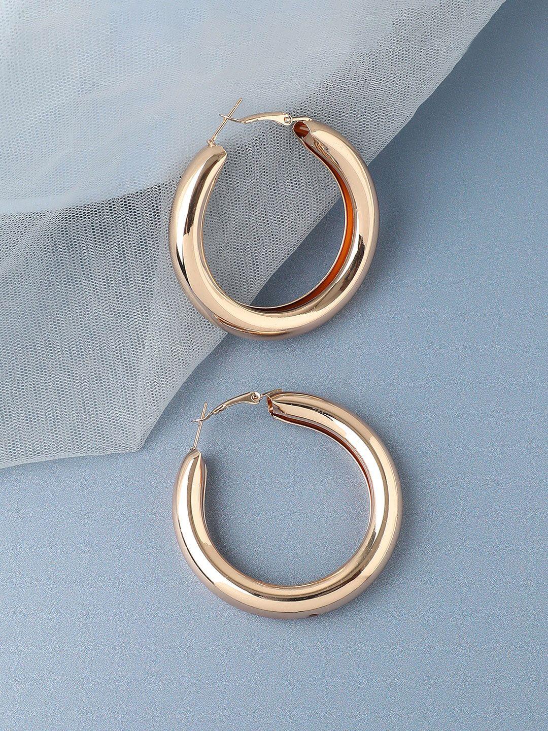 sohi gold-plated contemporary hoop earrings