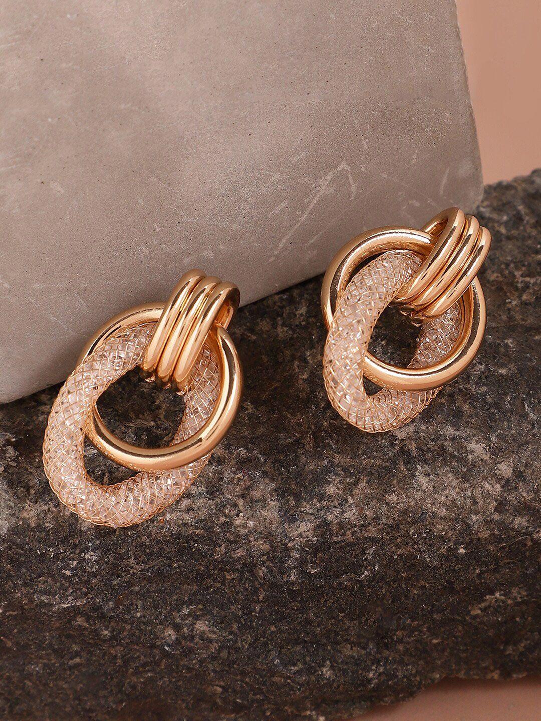 sohi gold-plated contemporary studs earrings