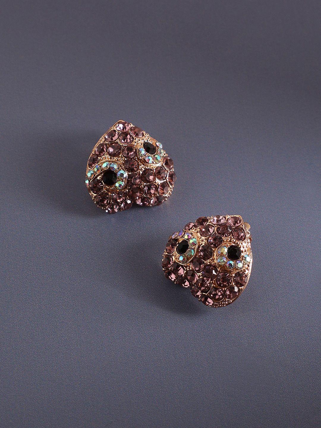 sohi gold-plated contemporary studs earrings