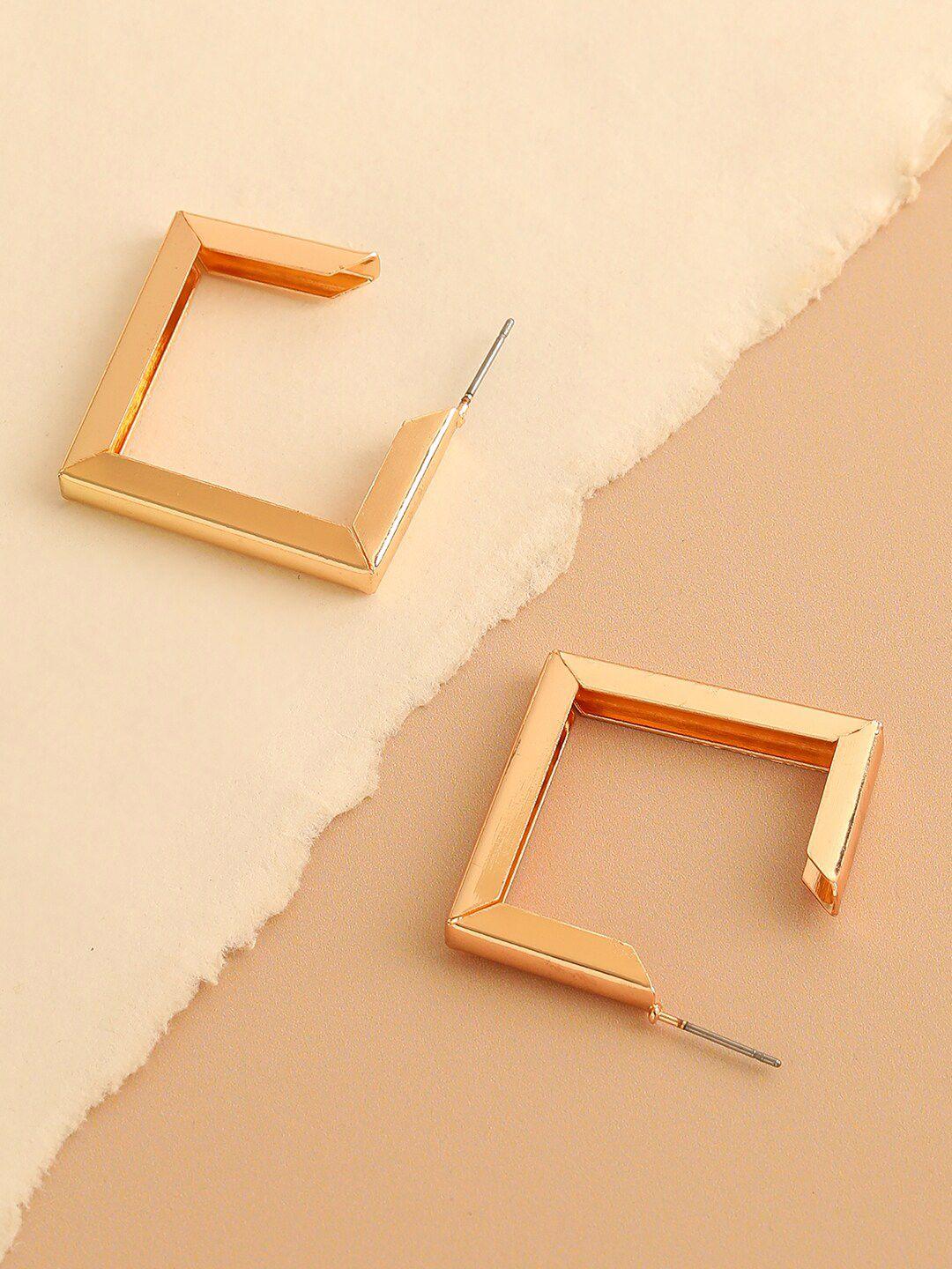 sohi gold plated square half hoop earrings