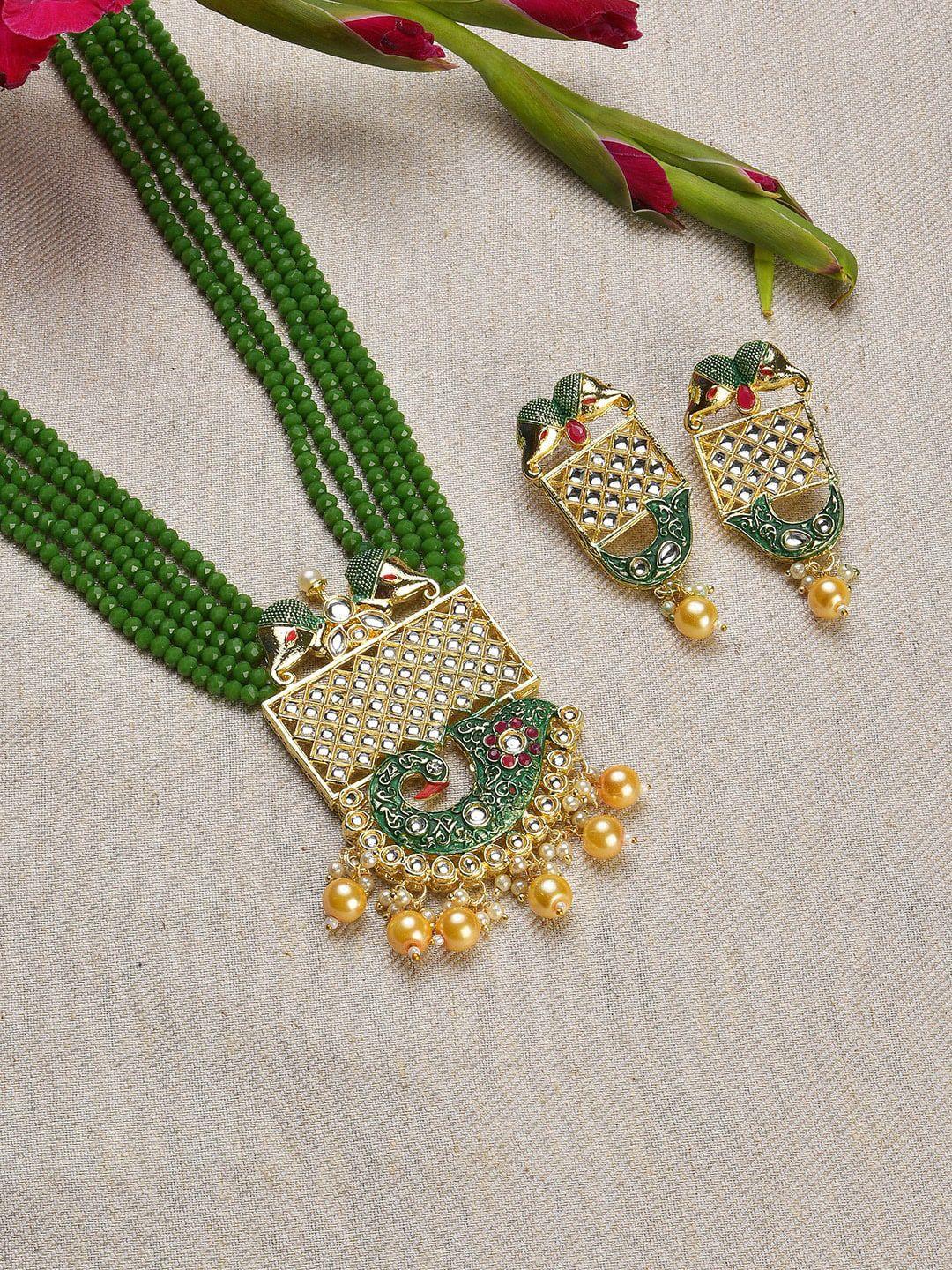 sohi gold plated stone studded jewellery set