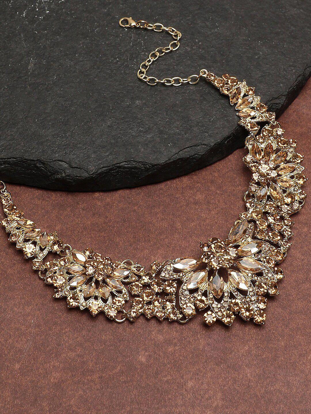 sohi gold-toned & beige gold-plated necklace