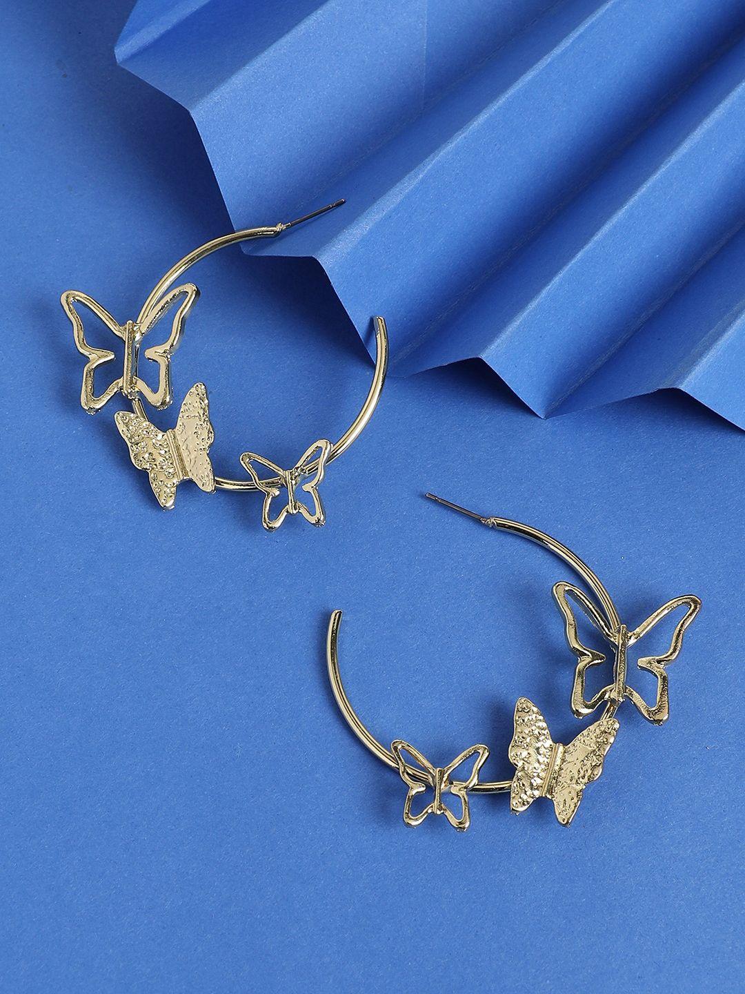 sohi gold-toned animal shaped hoop earrings