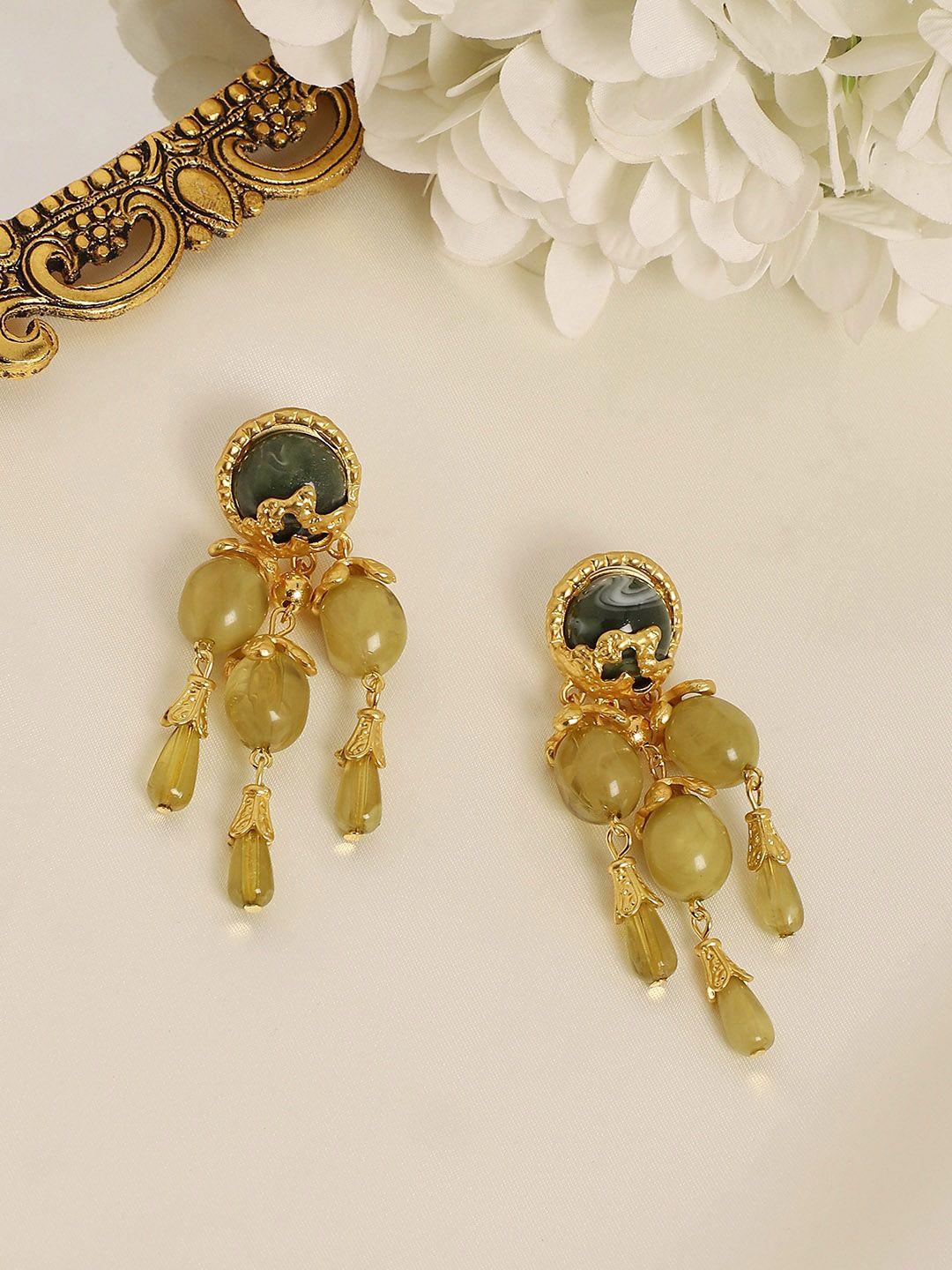 sohi gold-toned contemporary drop earrings