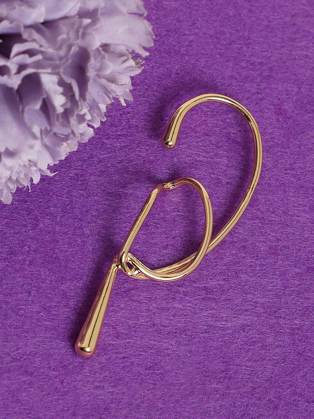 sohi gold-toned contemporary ear cuff earrings