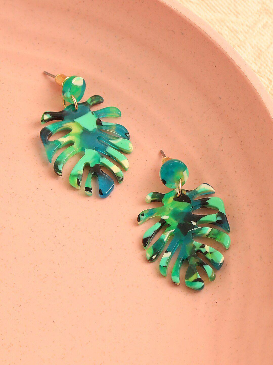 sohi green contemporary drop earrings