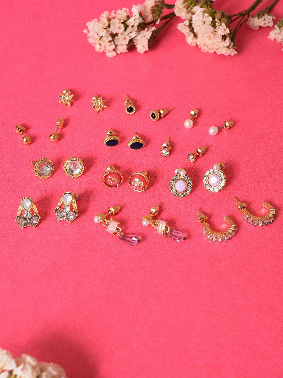 sohi multicoloured contemporary studs earrings