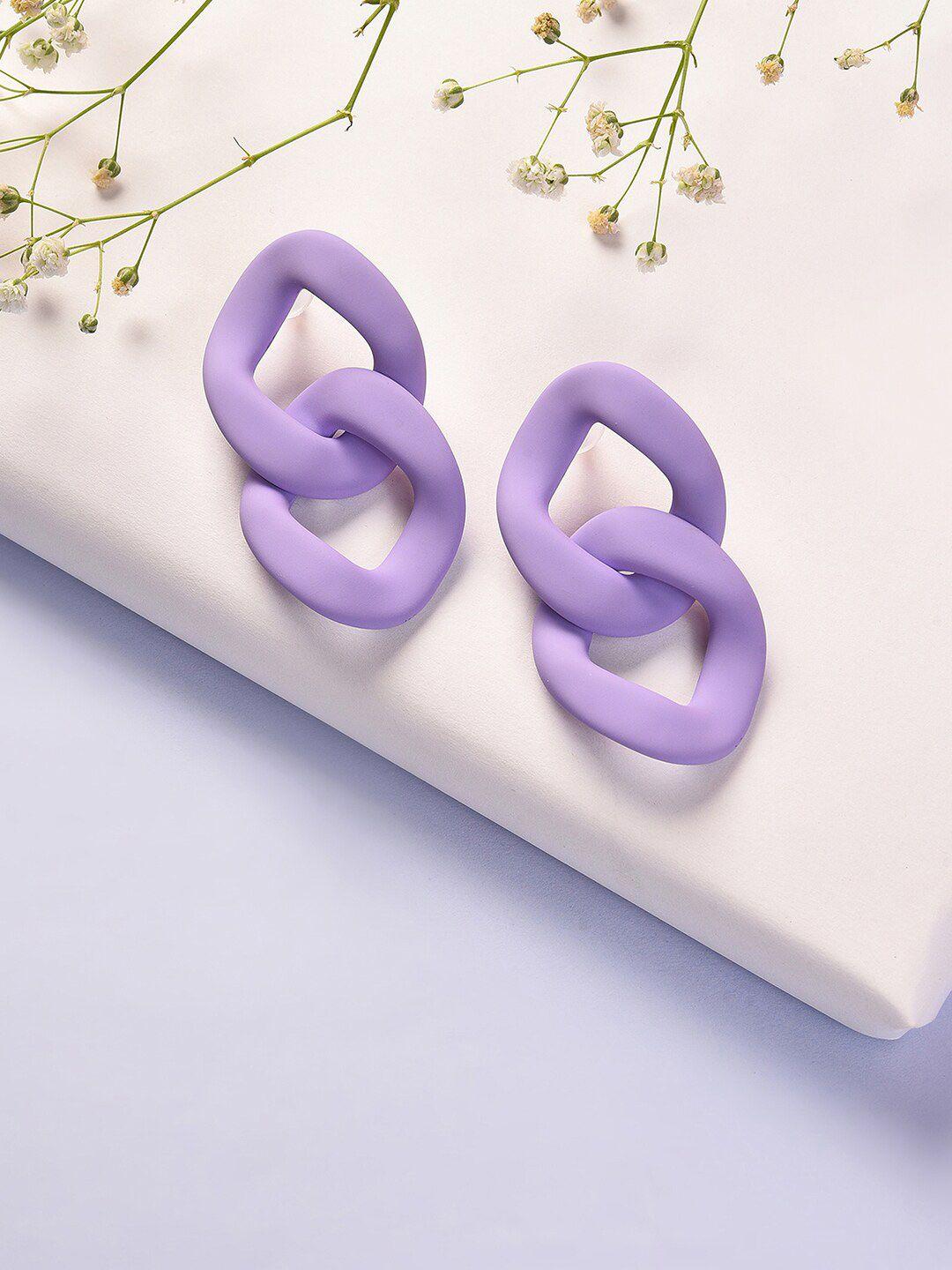 sohi purple contemporary studs earrings