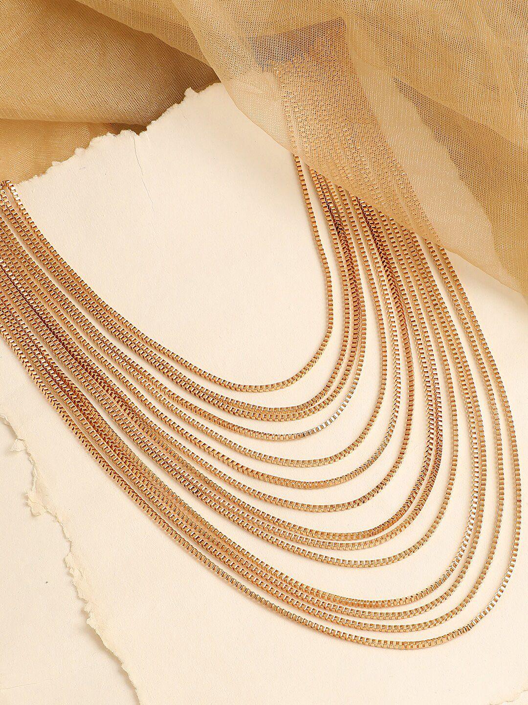 sohi rose gold & gold-plated layered necklace