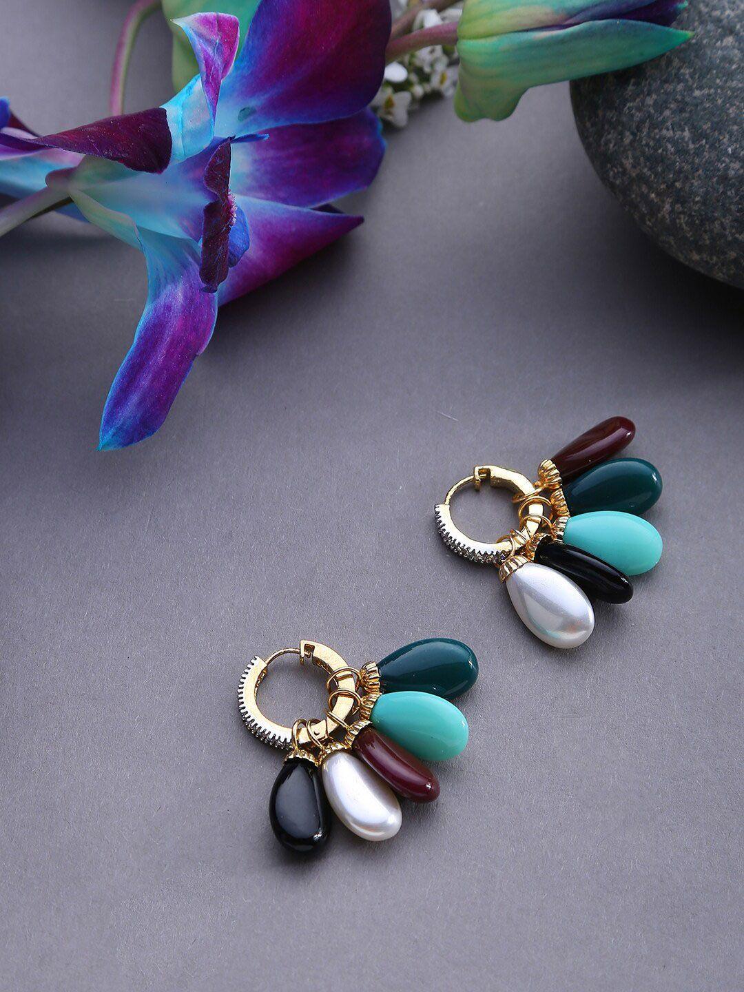sohi sea gold-plated contemporary studs earrings