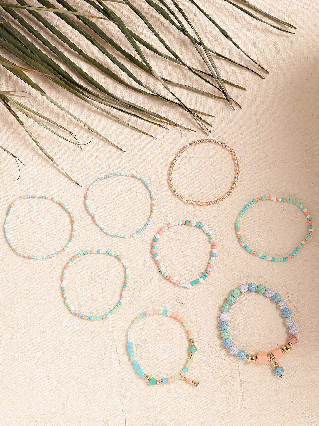 sohi set of 8 beaded wraparound bracelets