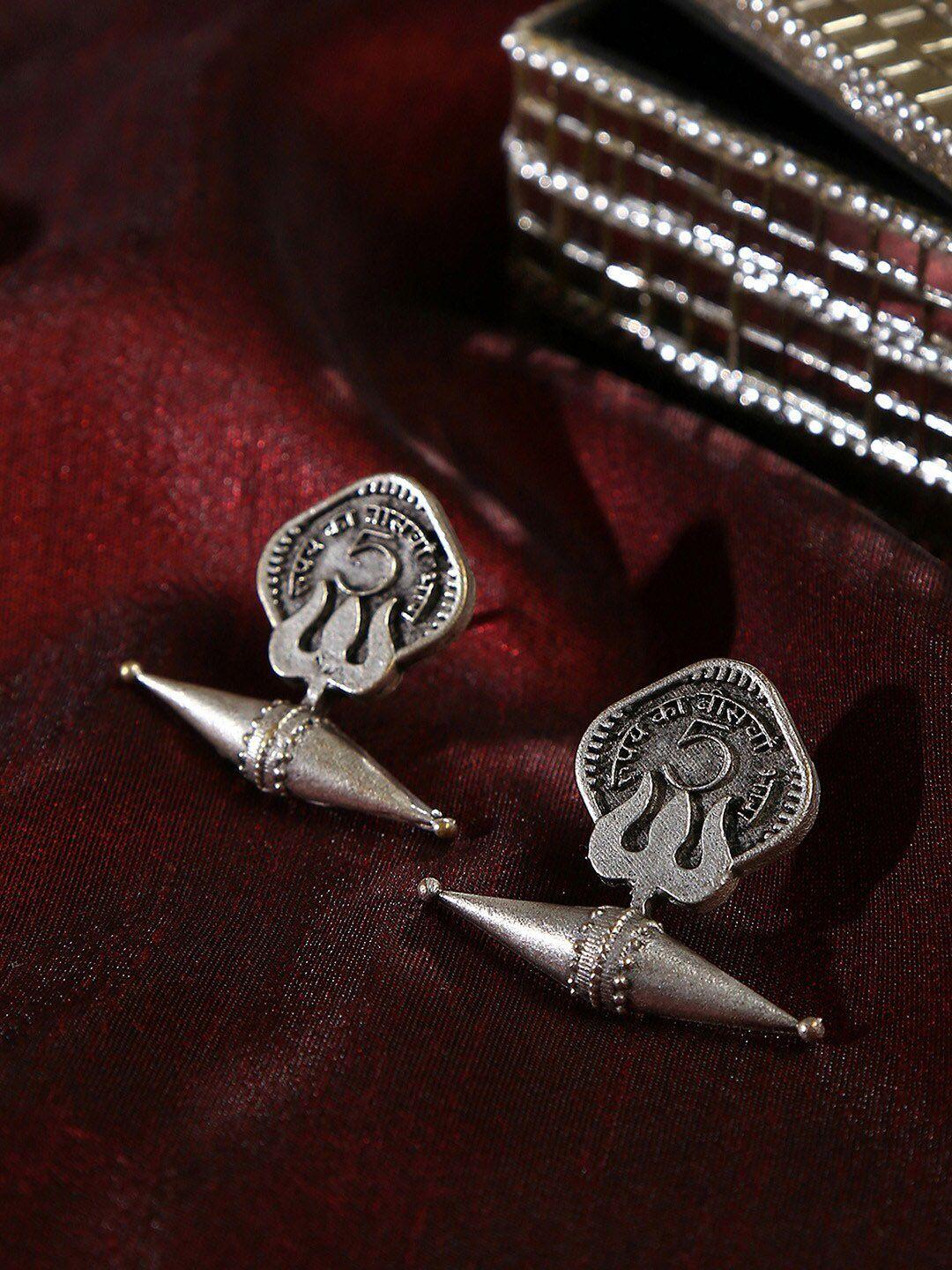 sohi silver-plated classic drop earrings