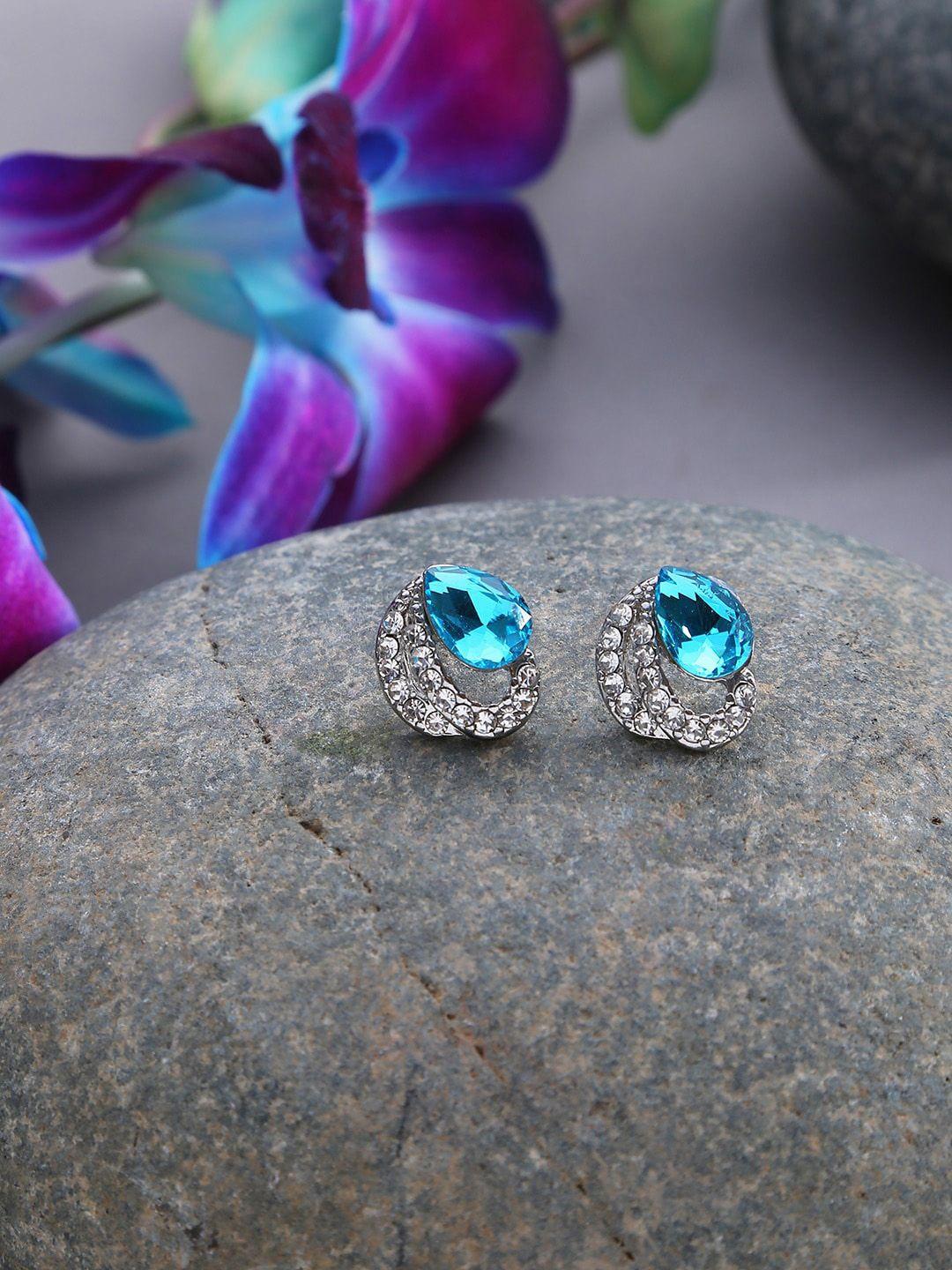 sohi silver-plated classic studs earrings