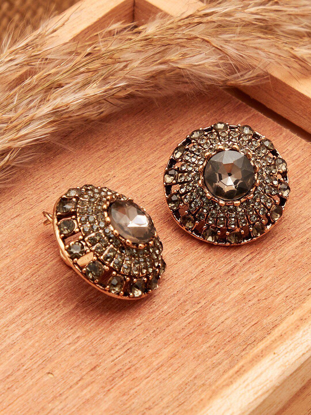 sohi silver plated contemporary studs earrings