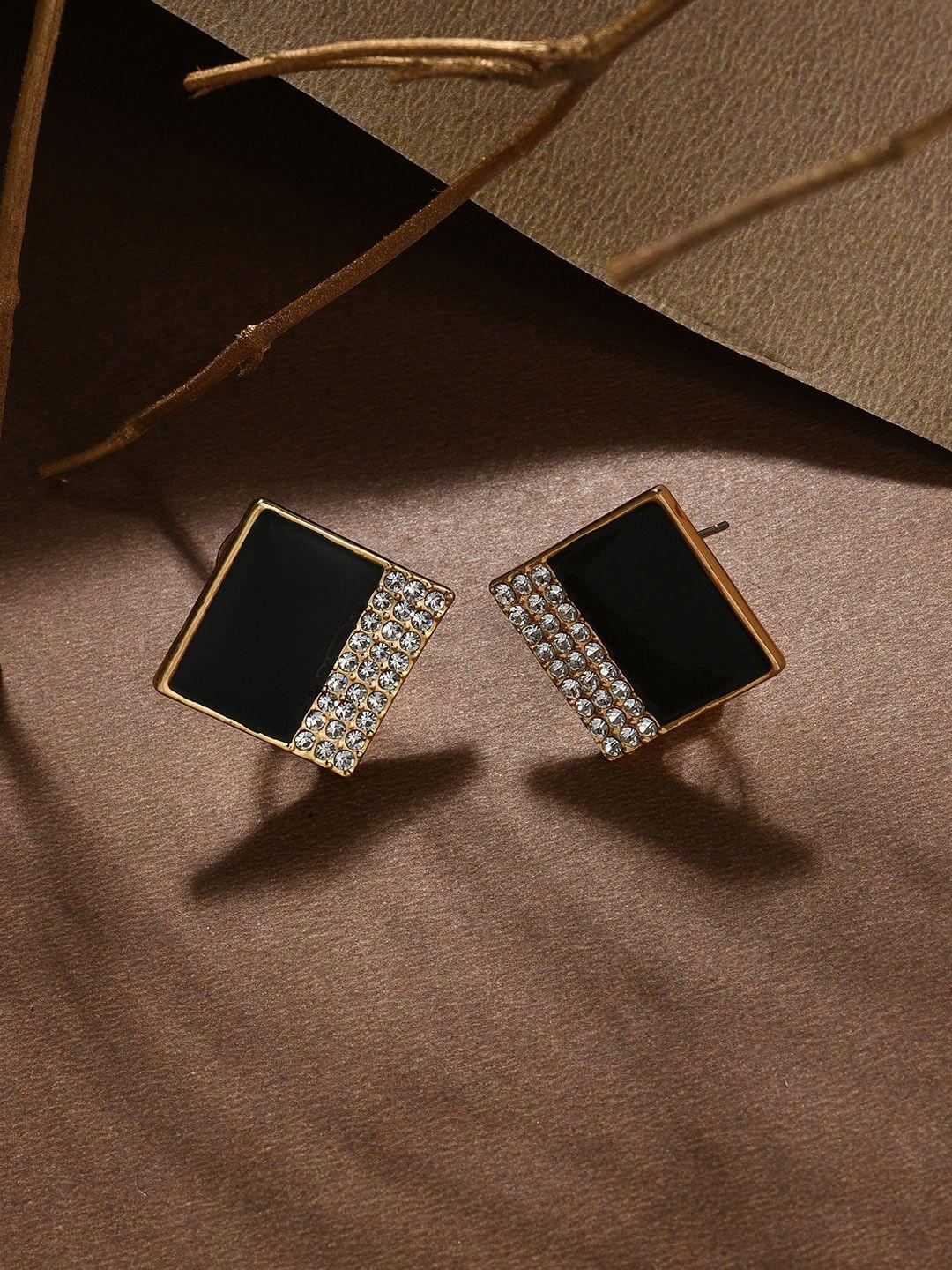sohi silver plated contemporary studs earrings
