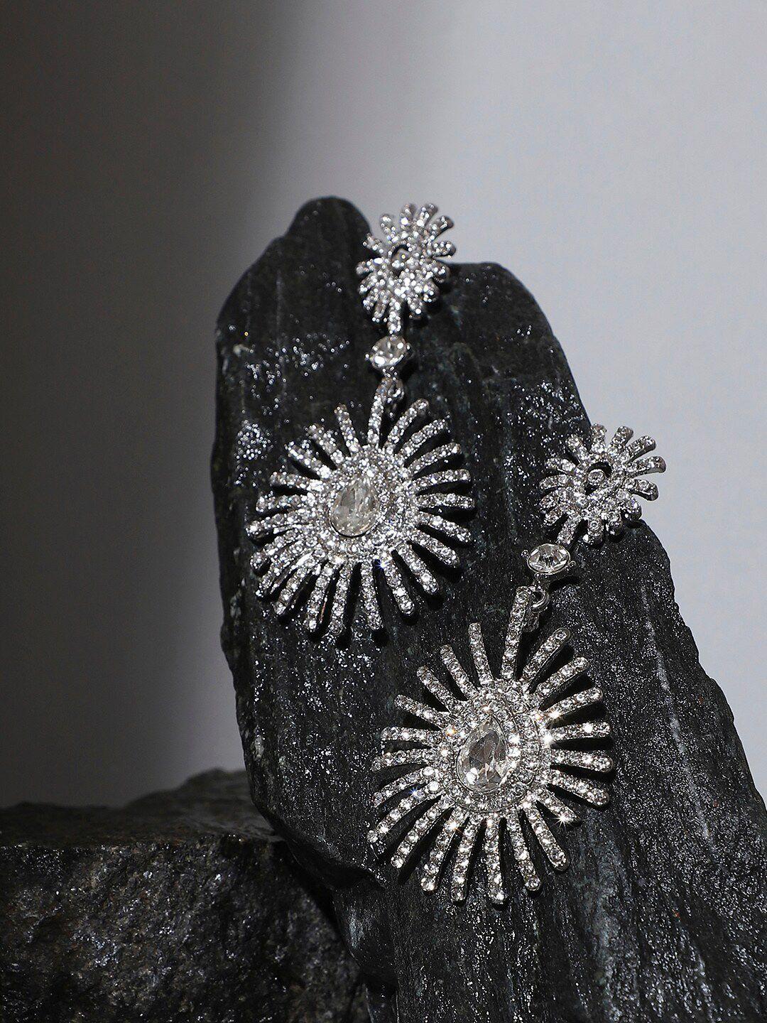 sohi silver-plated drop earrings