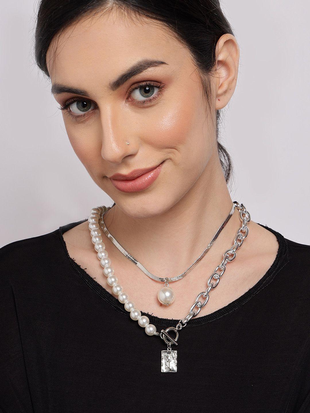 sohi silver-plated layered chain