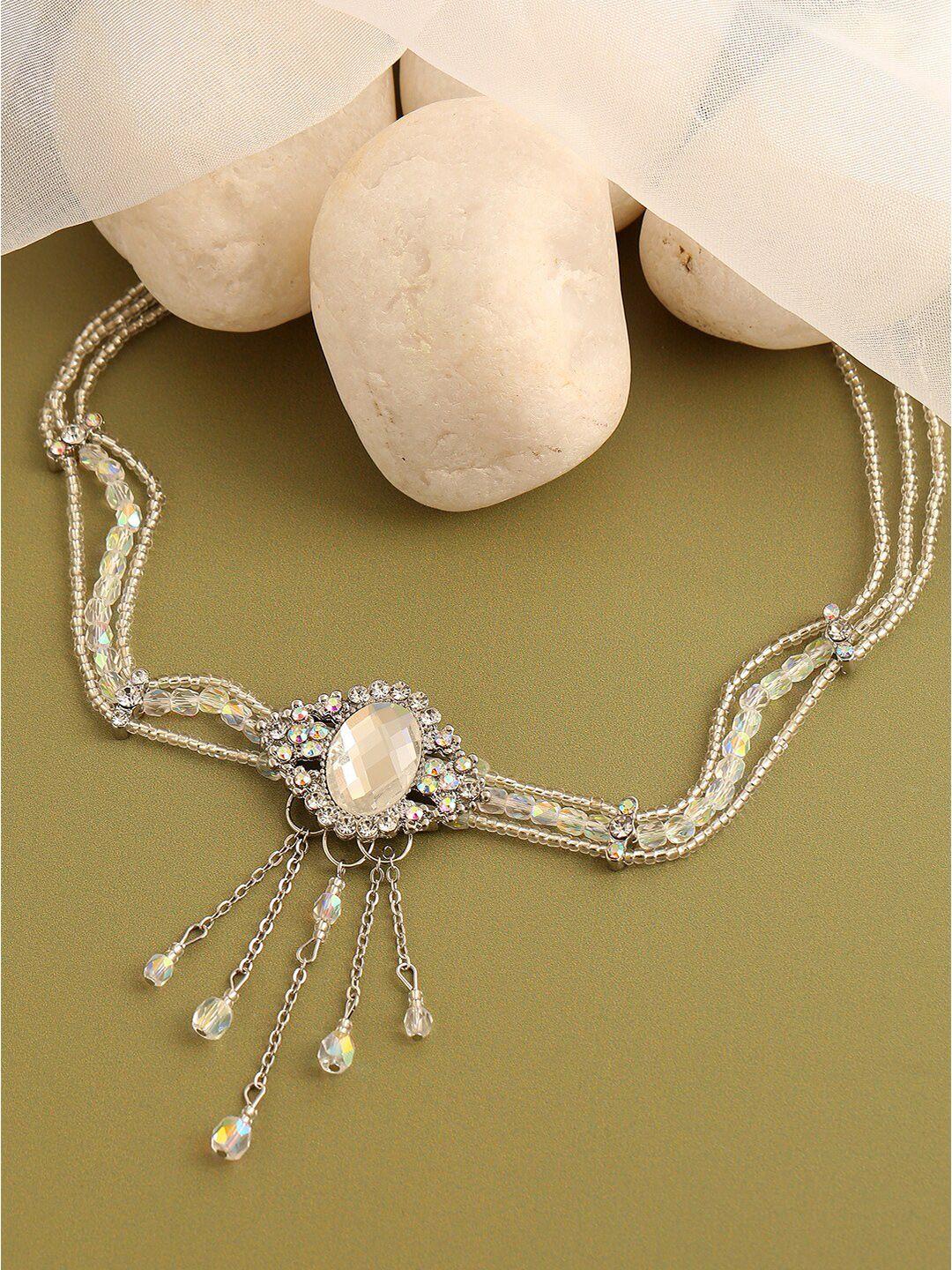 sohi silver-plated party designer stone choker necklace