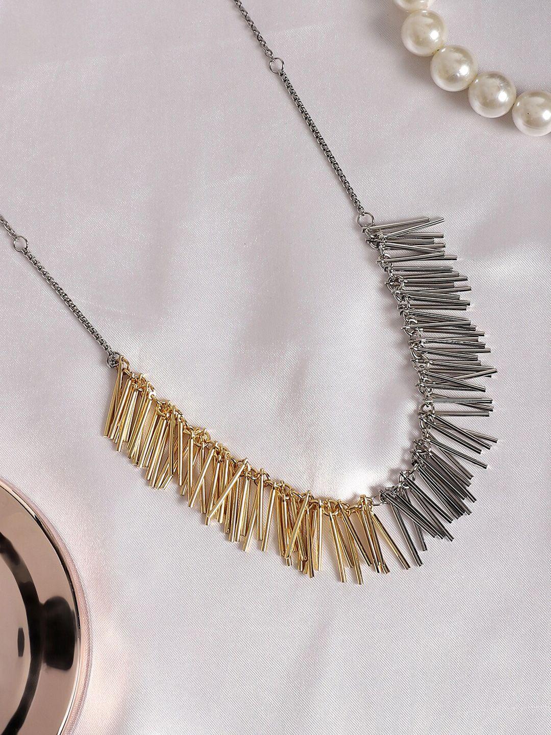sohi silver-toned & gold-toned necklace