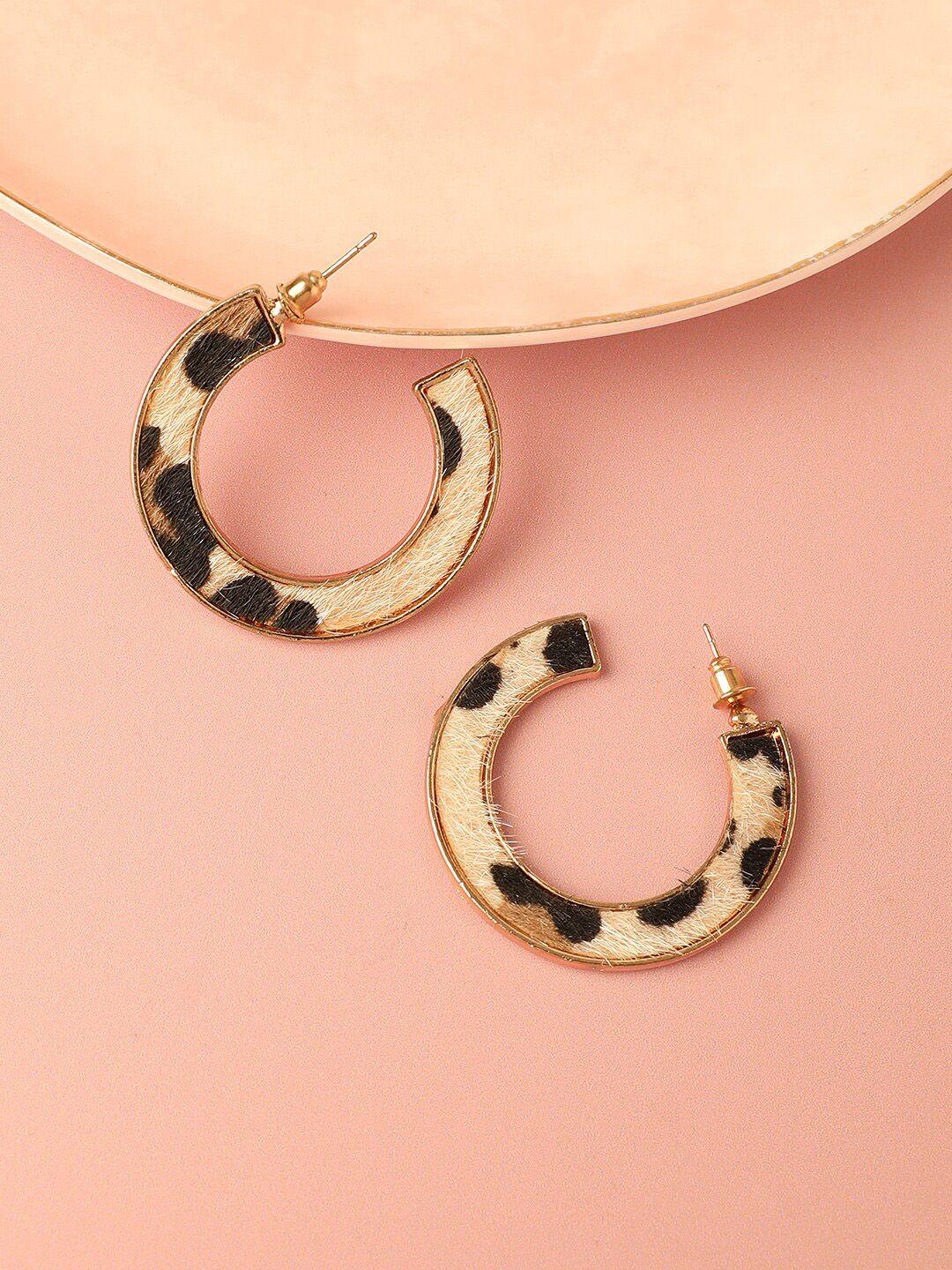 sohi women gold plated circular hoop earrings
