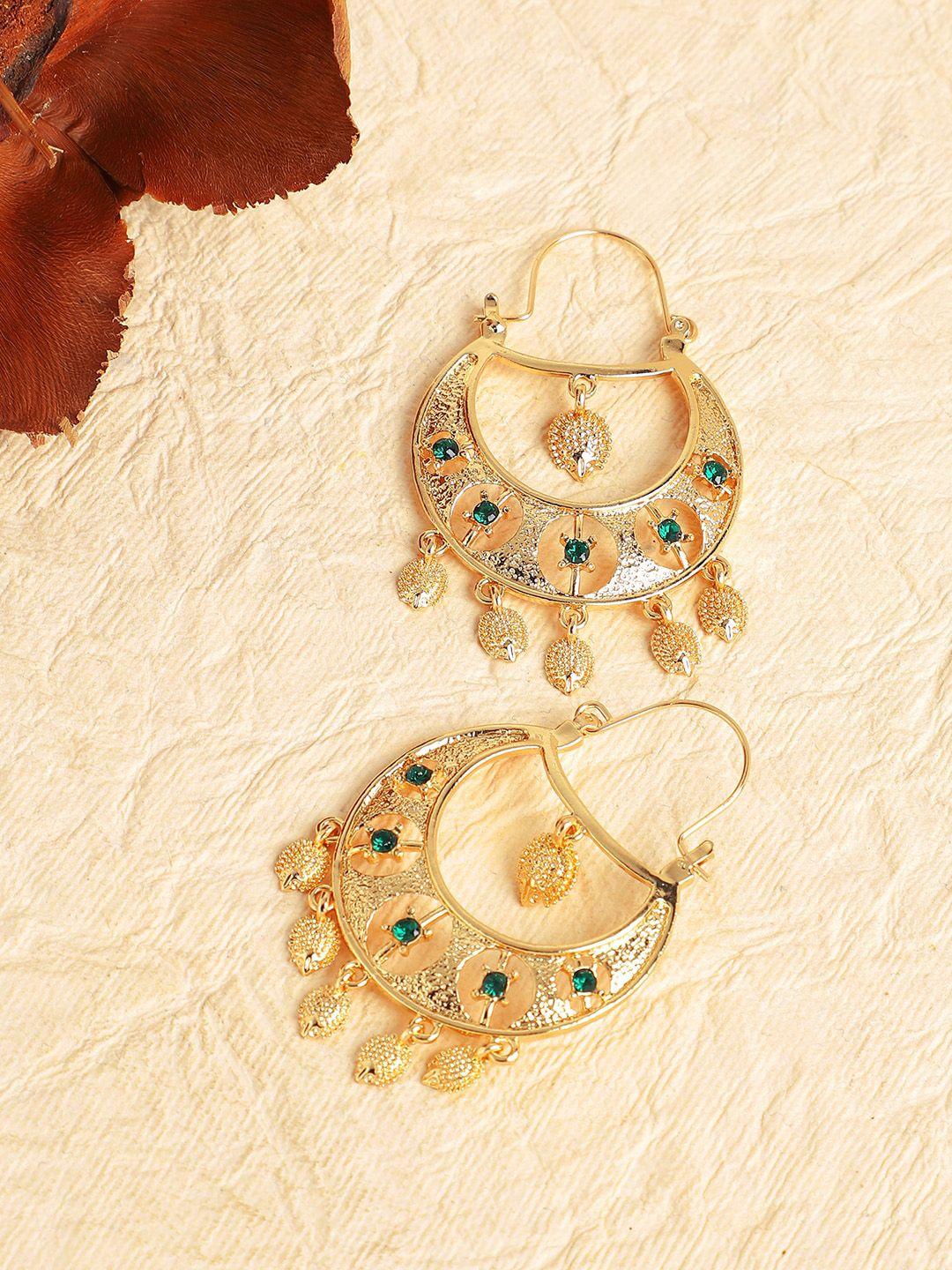 sohi women gold plated contemporary chandbalis earrings