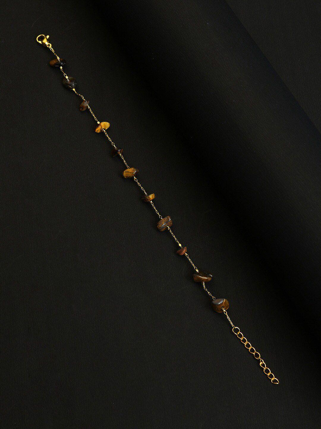 sohi women gold-plated stone -studded anklet