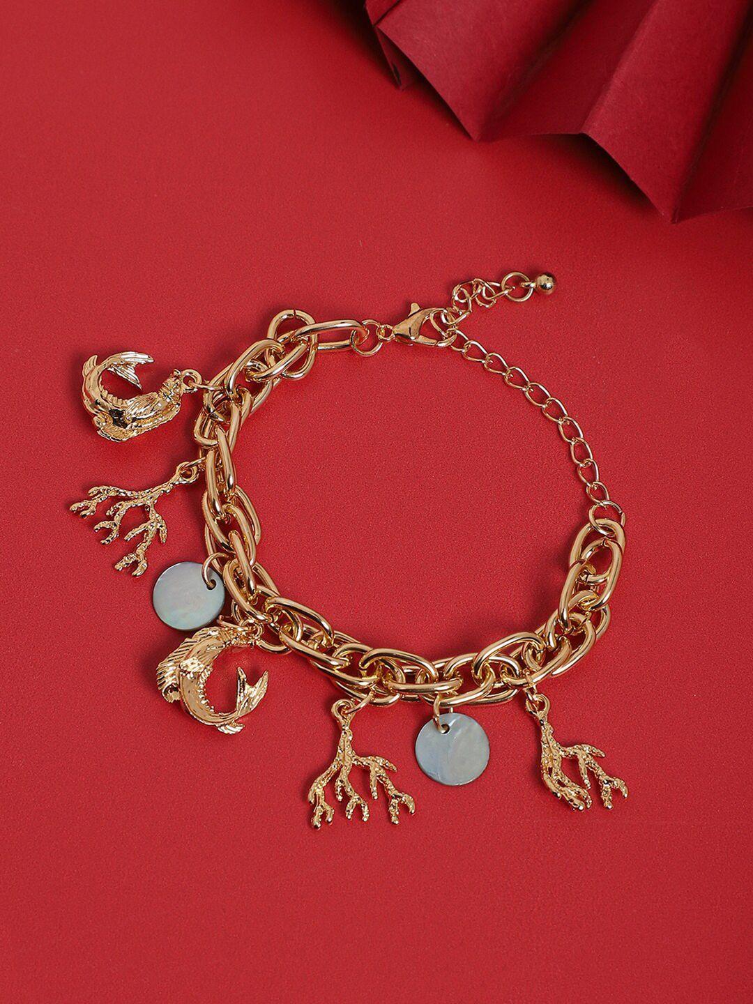 sohi women gold-toned gold-plated link bracelet