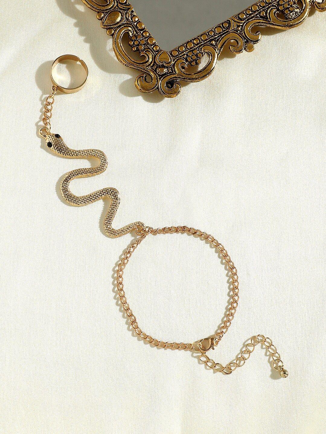 sohi women gold-toned gold-plated ring bracelet