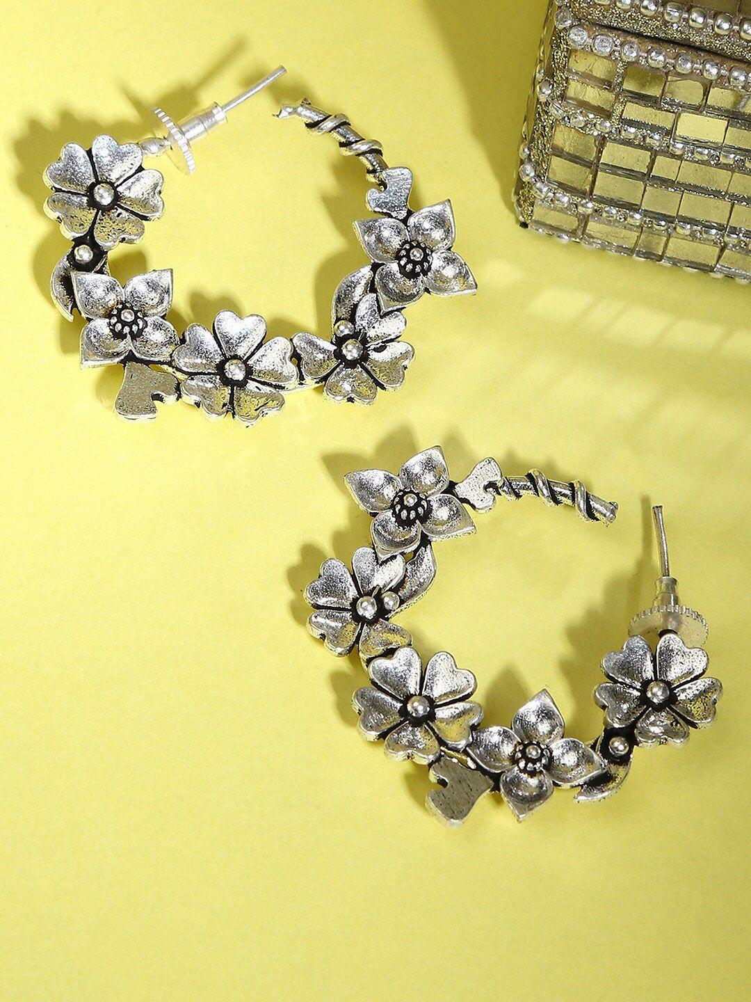 sohi women silver-plated circular hoop earrings